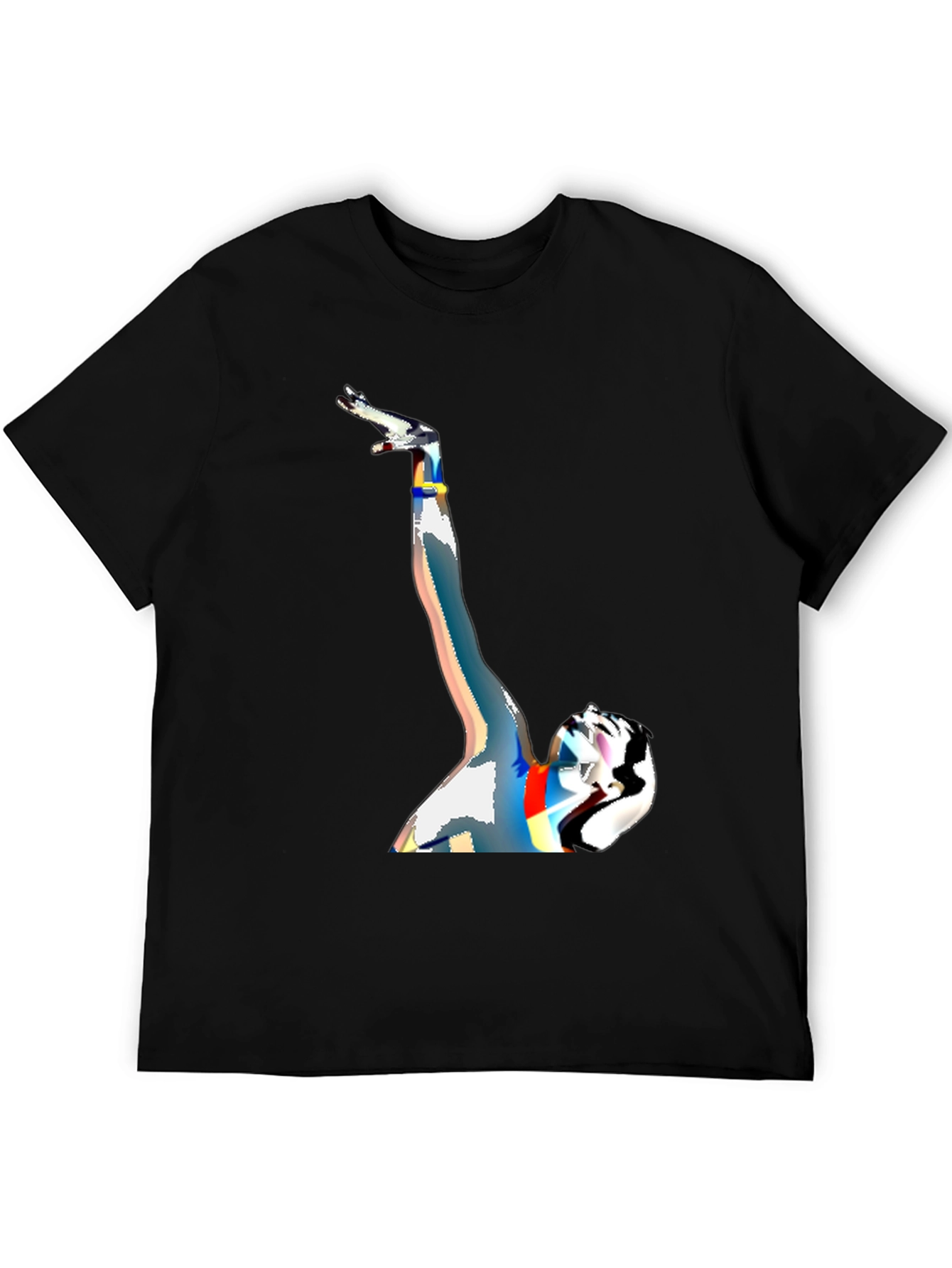 Abstract Figure Graphic Black T-Shirt
