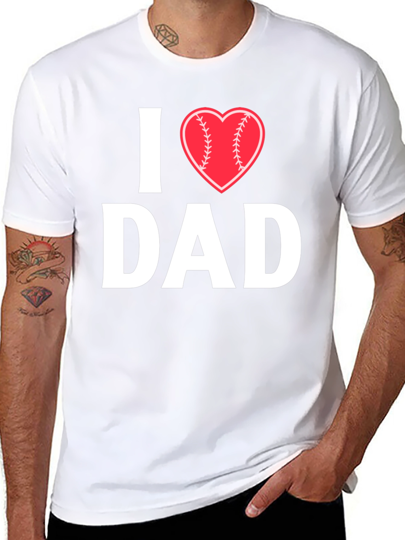 I Heart Baseball Dad T-Shirt