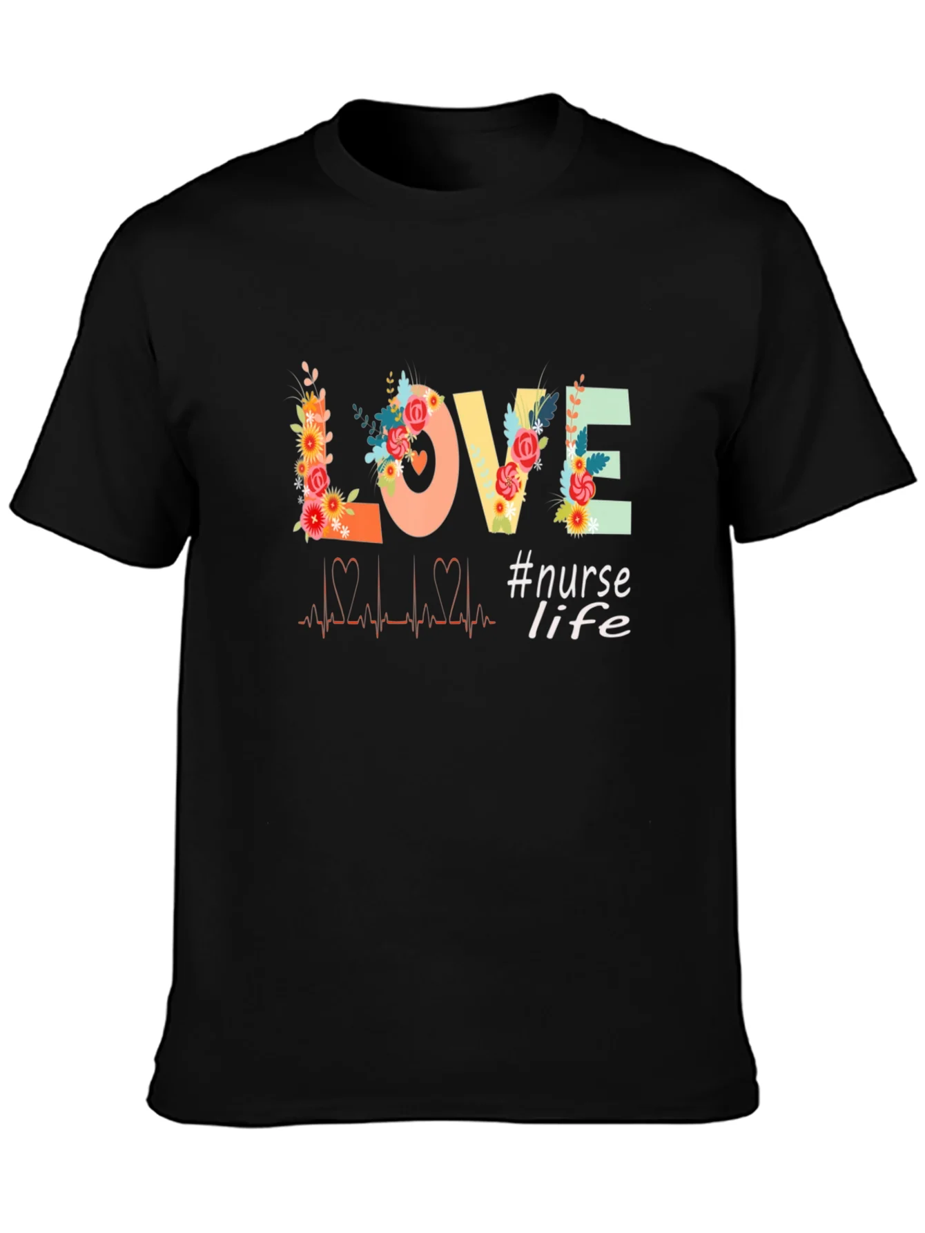 Nurse Life Love Floral T-Shirt
