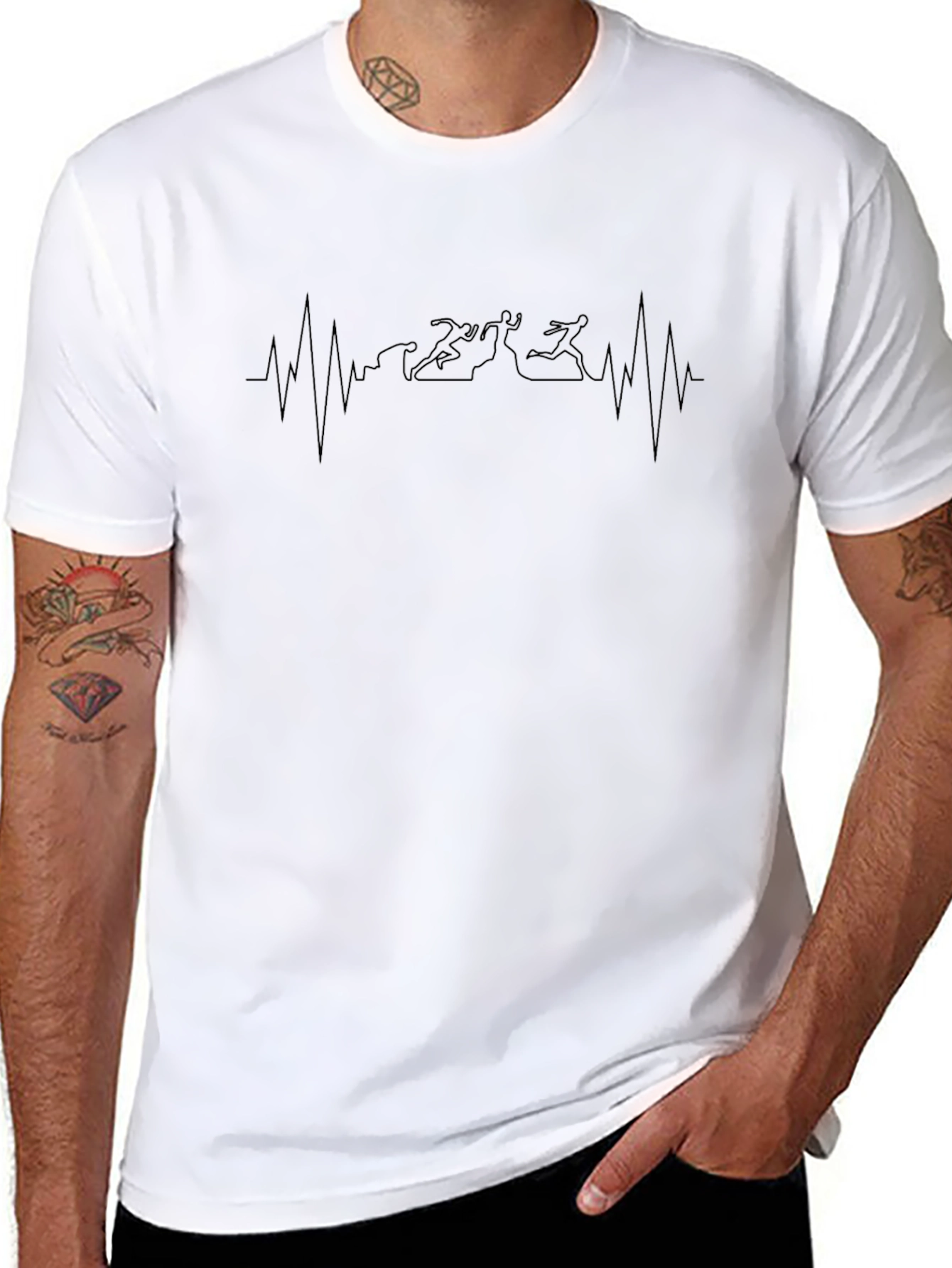 Running Heartbeat T-Shirt - Black