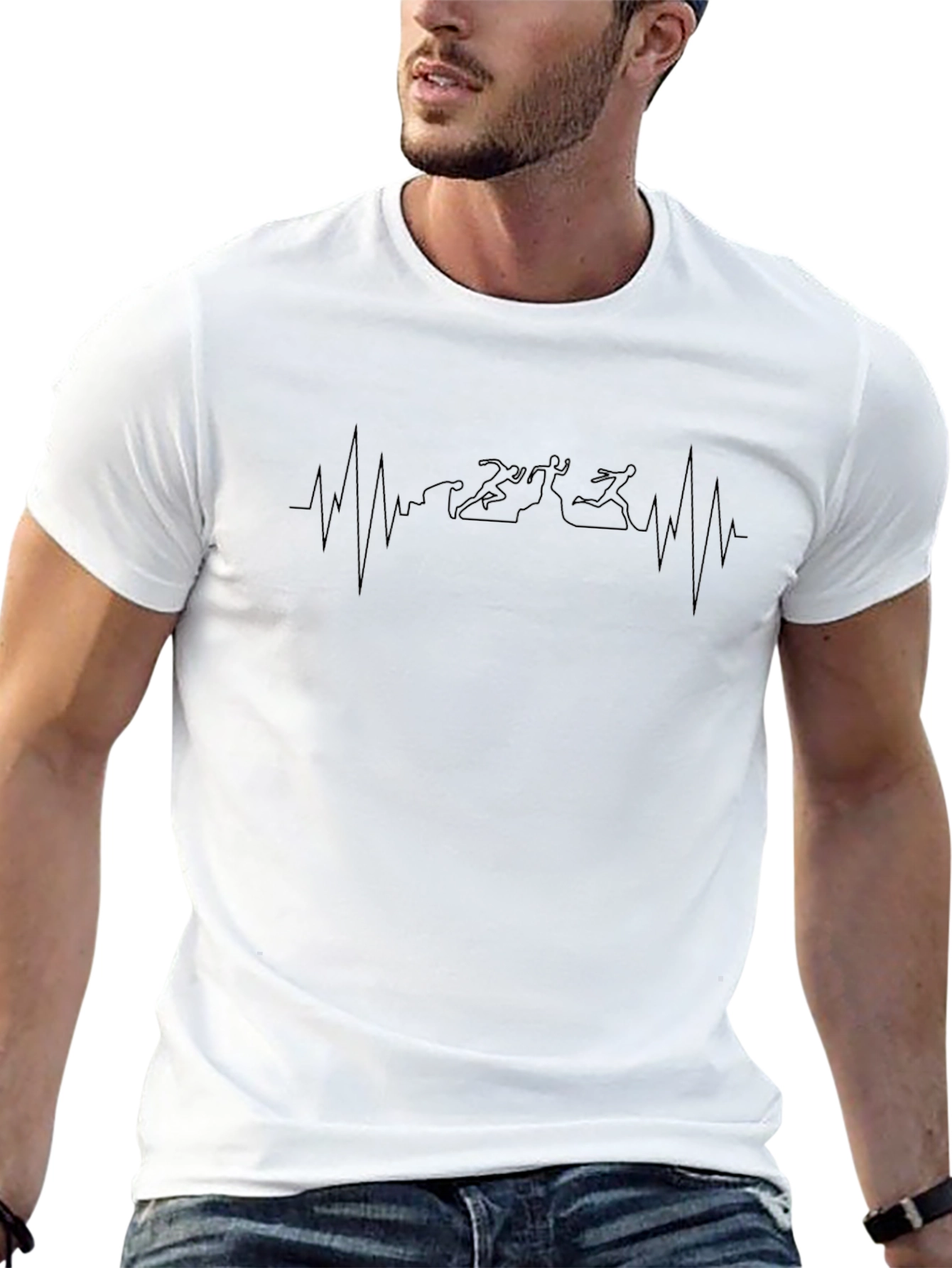 Running Heartbeat T-Shirt - Black