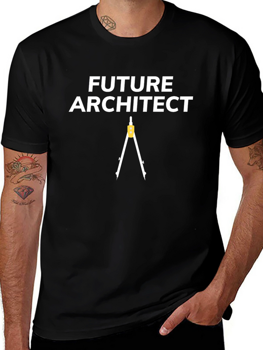 Future Architect T-Shirt - Black Tee with Compass Design