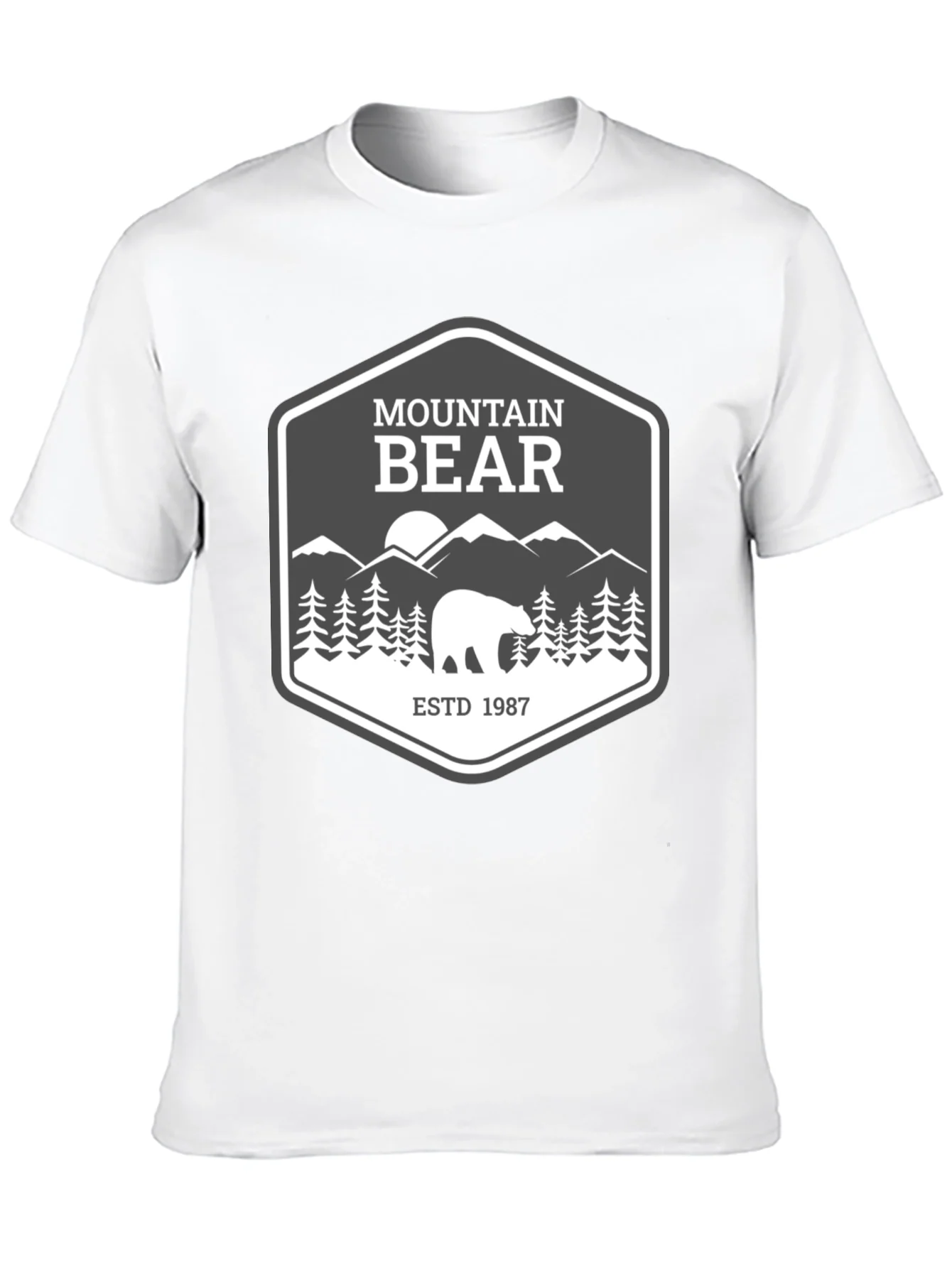 Mountain Bear Graphic Tee - Black Cotton Blend
