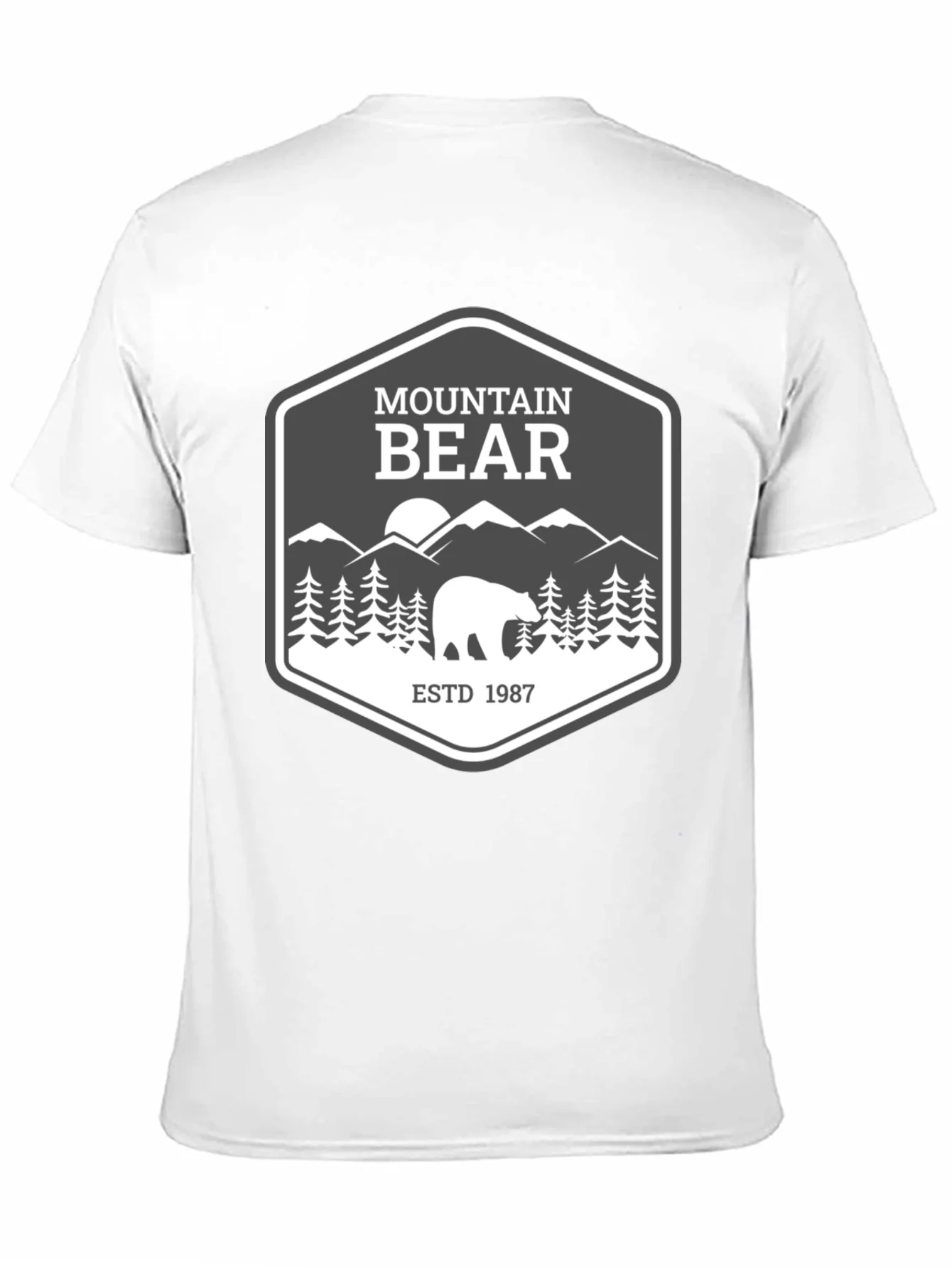 Mountain Bear Graphic Tee - Black Cotton Blend