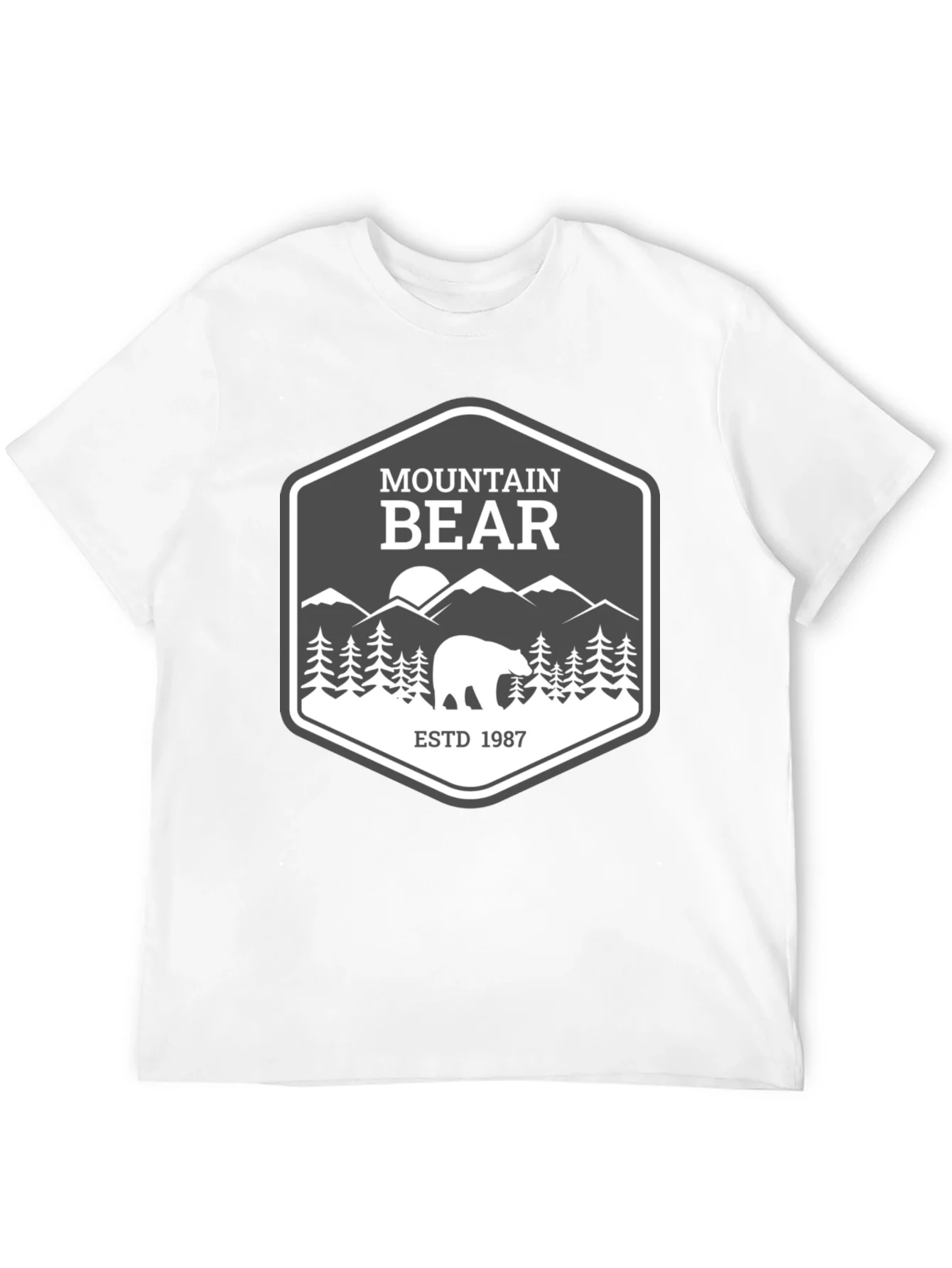 Mountain Bear Graphic Tee - Black Cotton Blend