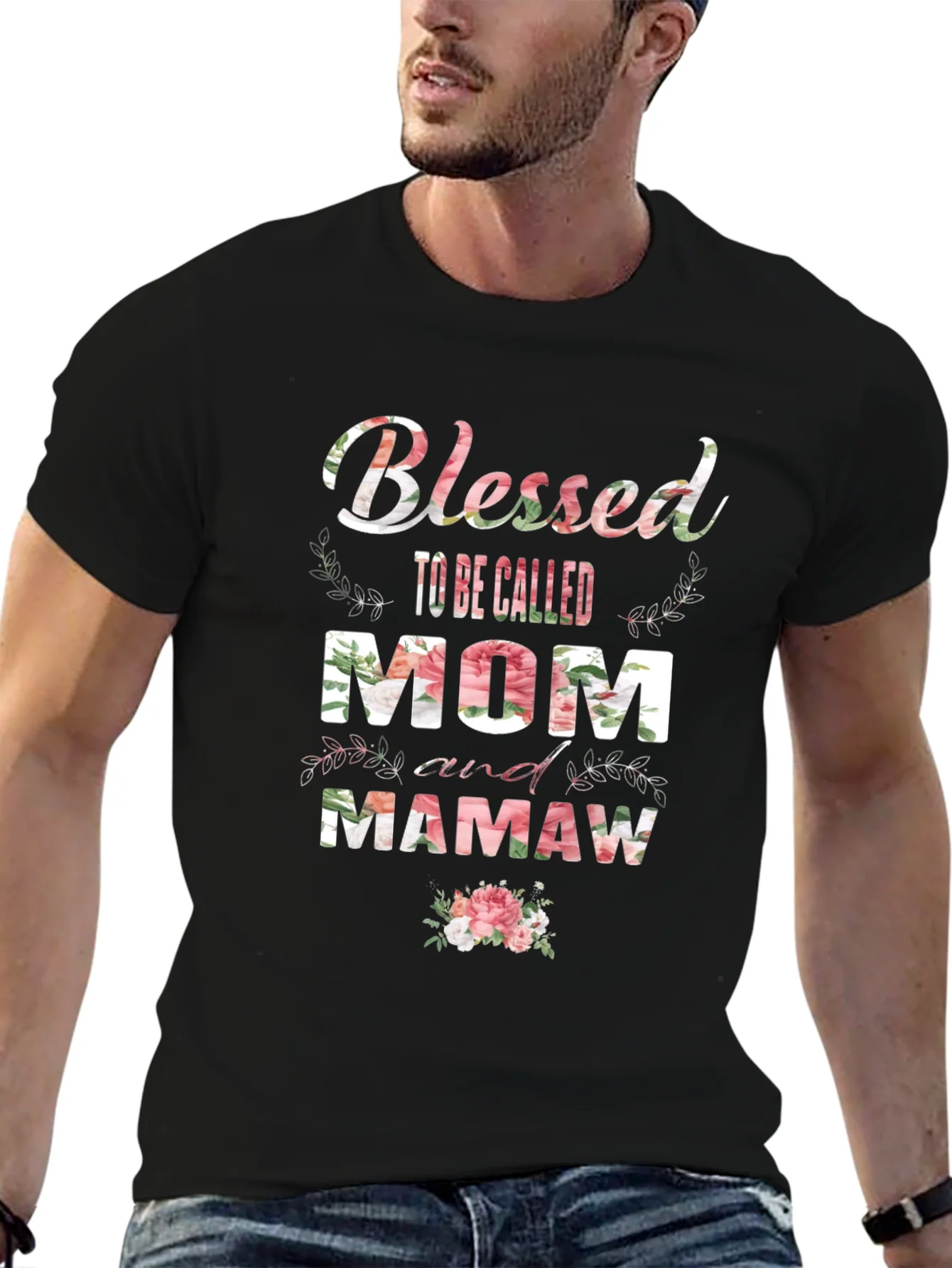 Blessed Mom and Mamaw Floral T-Shirt