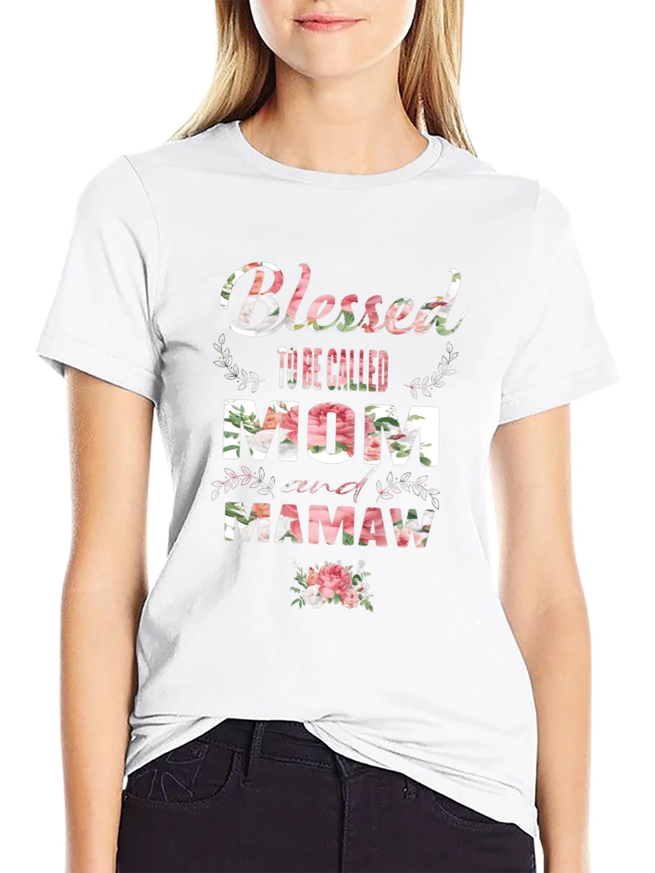 Blessed Mom and Mamaw Floral T-Shirt