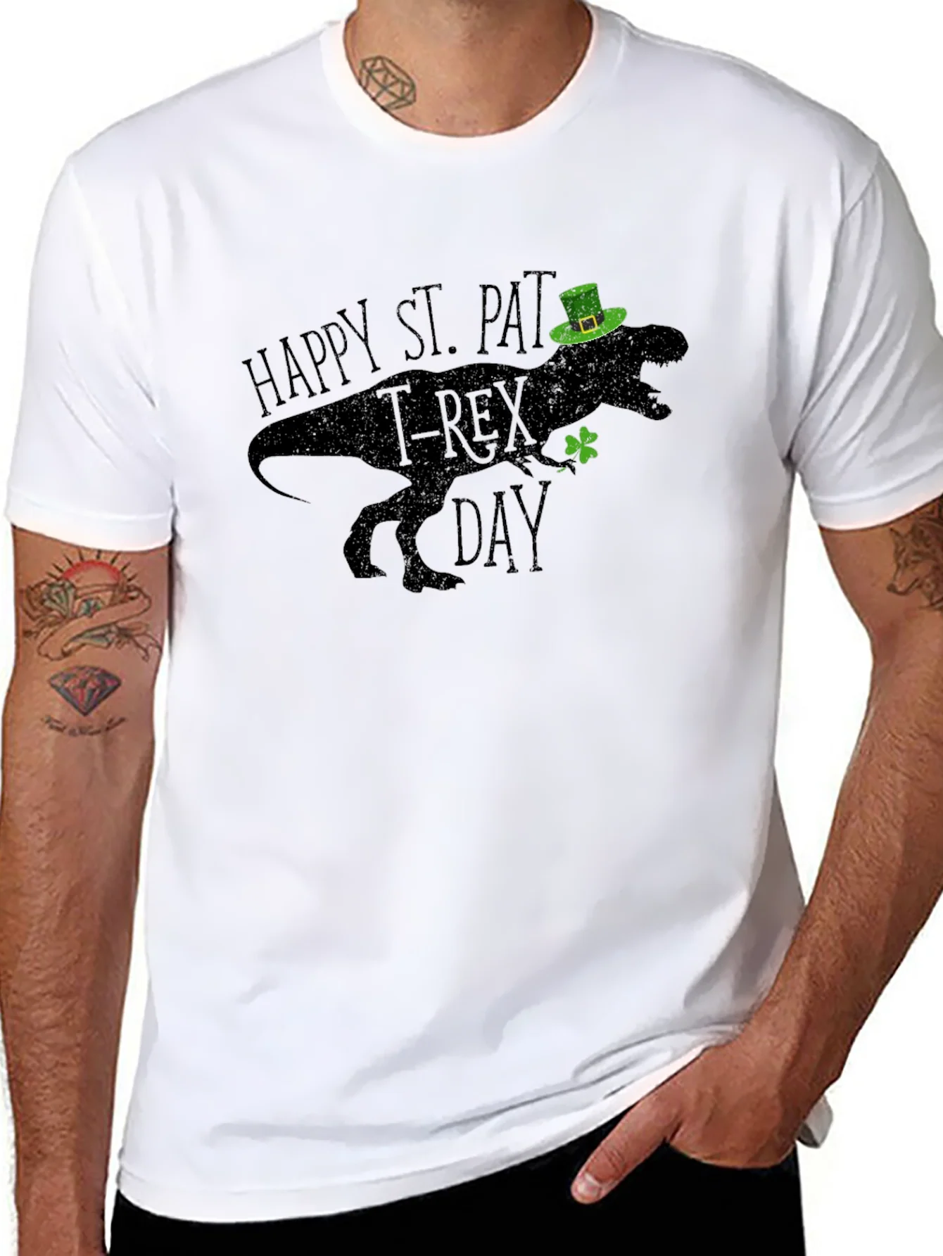St. Pat-T-Rex Day Black T-Shirt