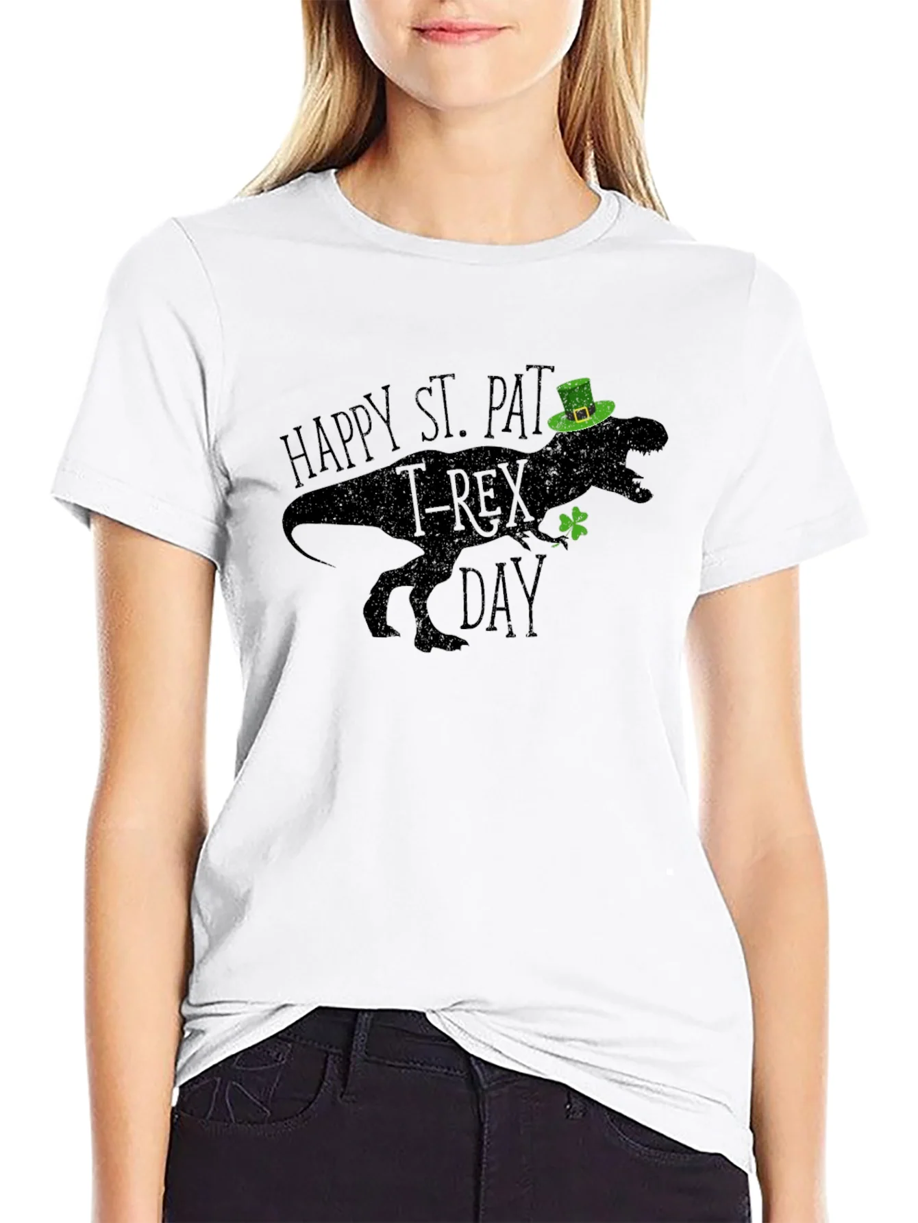 St. Pat-T-Rex Day Black T-Shirt