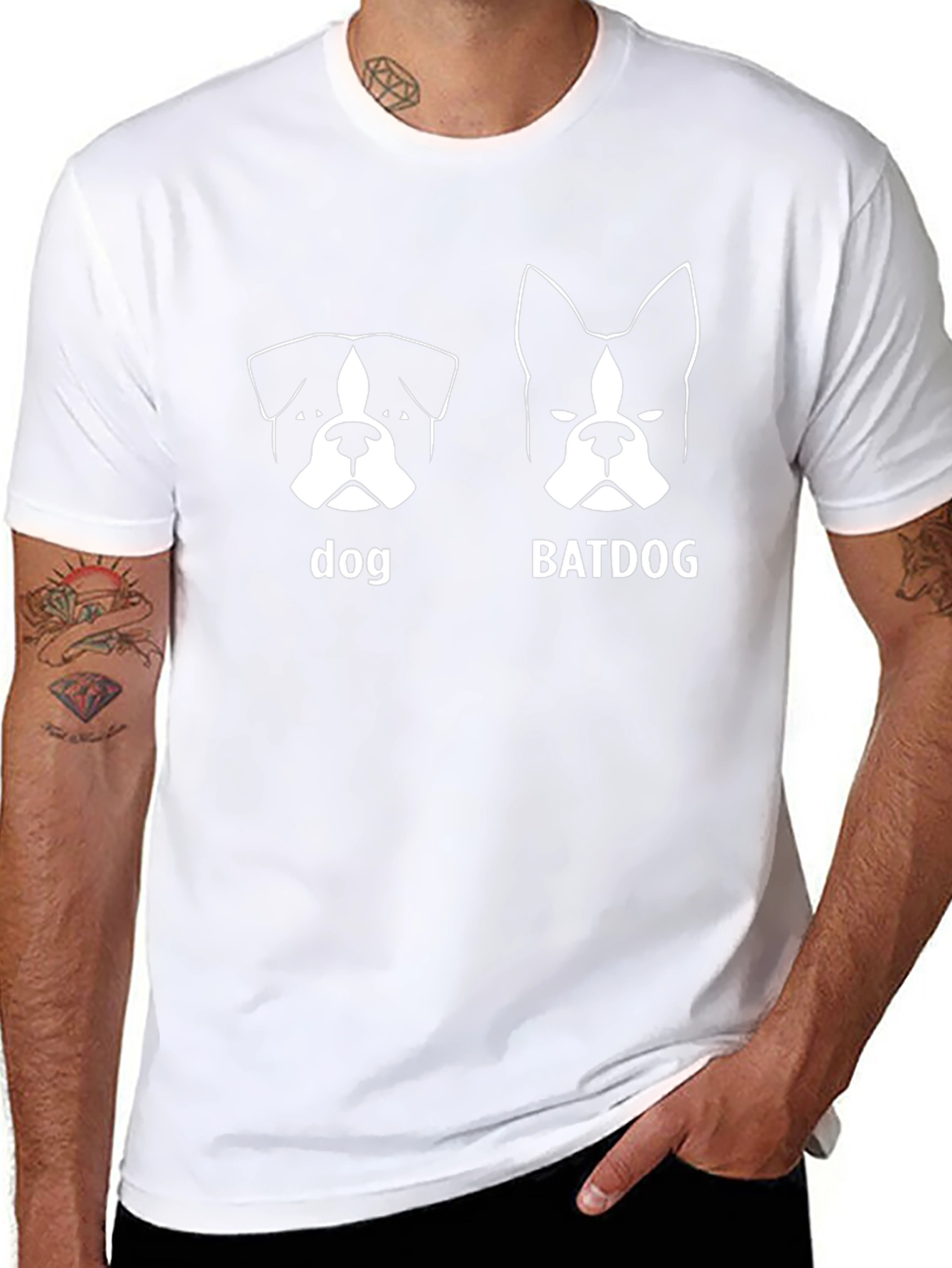 Dog vs. Batdog Graphic Print T-Shirt