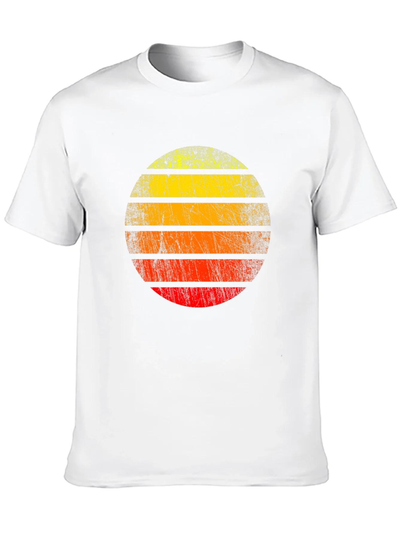 Retro Sunset Graphic Tee - Distressed Circle Design