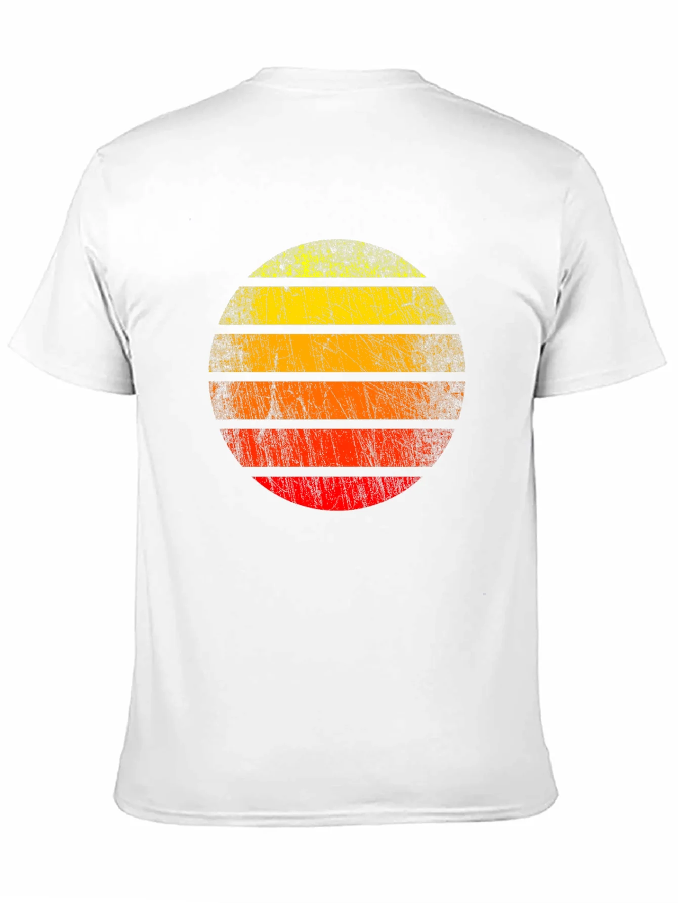Retro Sunset Graphic Tee - Distressed Circle Design