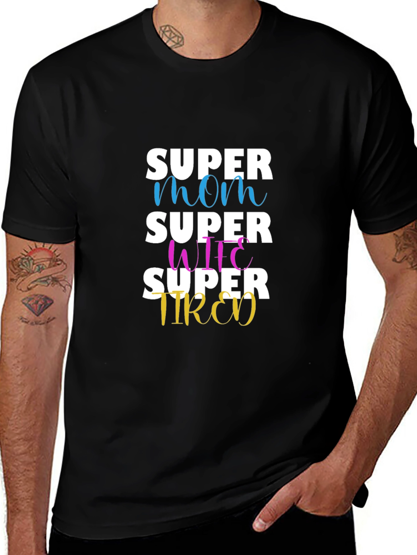 Super Mom Wife Tired Graphic T-Shirt