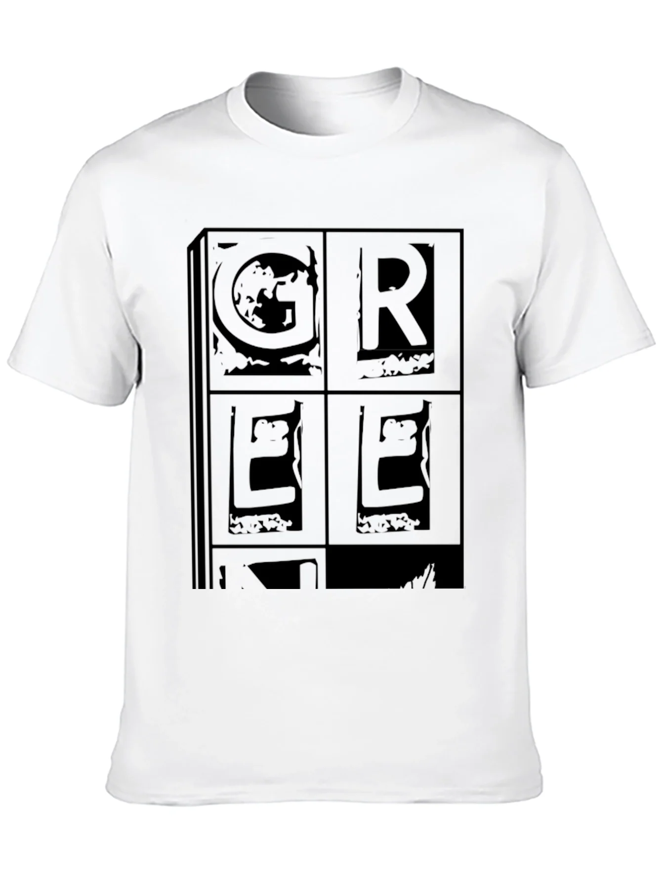 Retro GREEK Print Black T-Shirt