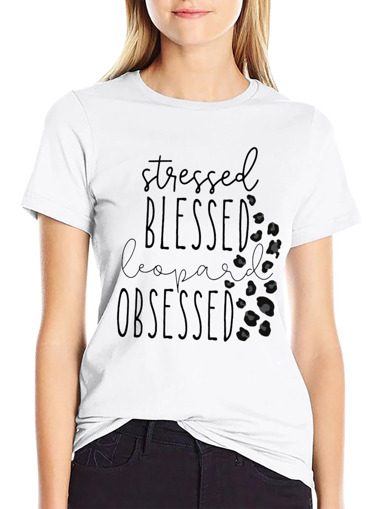 Stressed Blessed Leopard Obsessed Tee