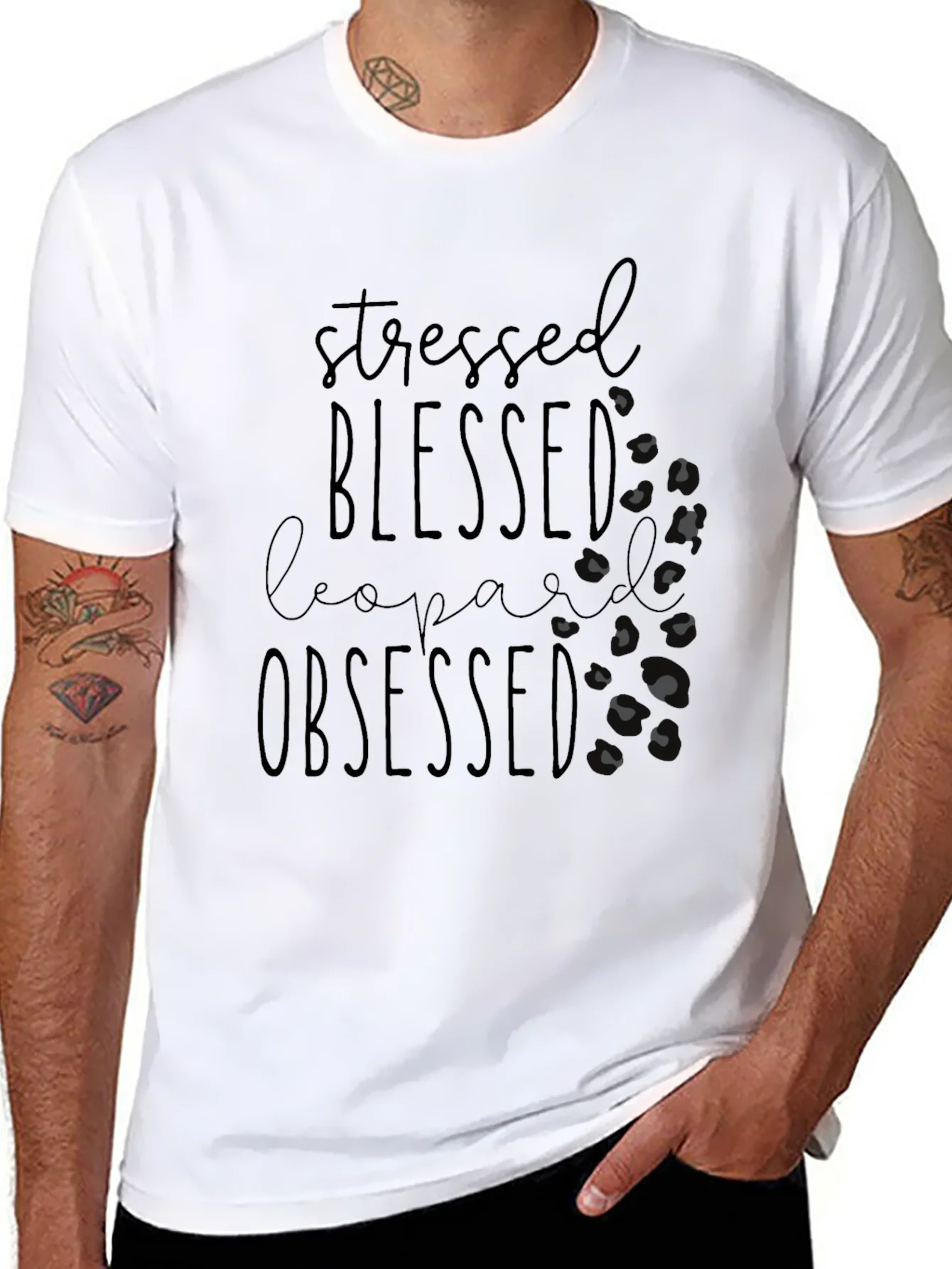 Stressed Blessed Leopard Obsessed Tee