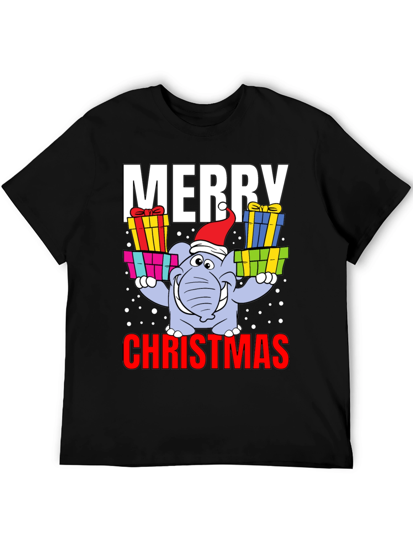 Merry Christmas Elephant Graphic Tee