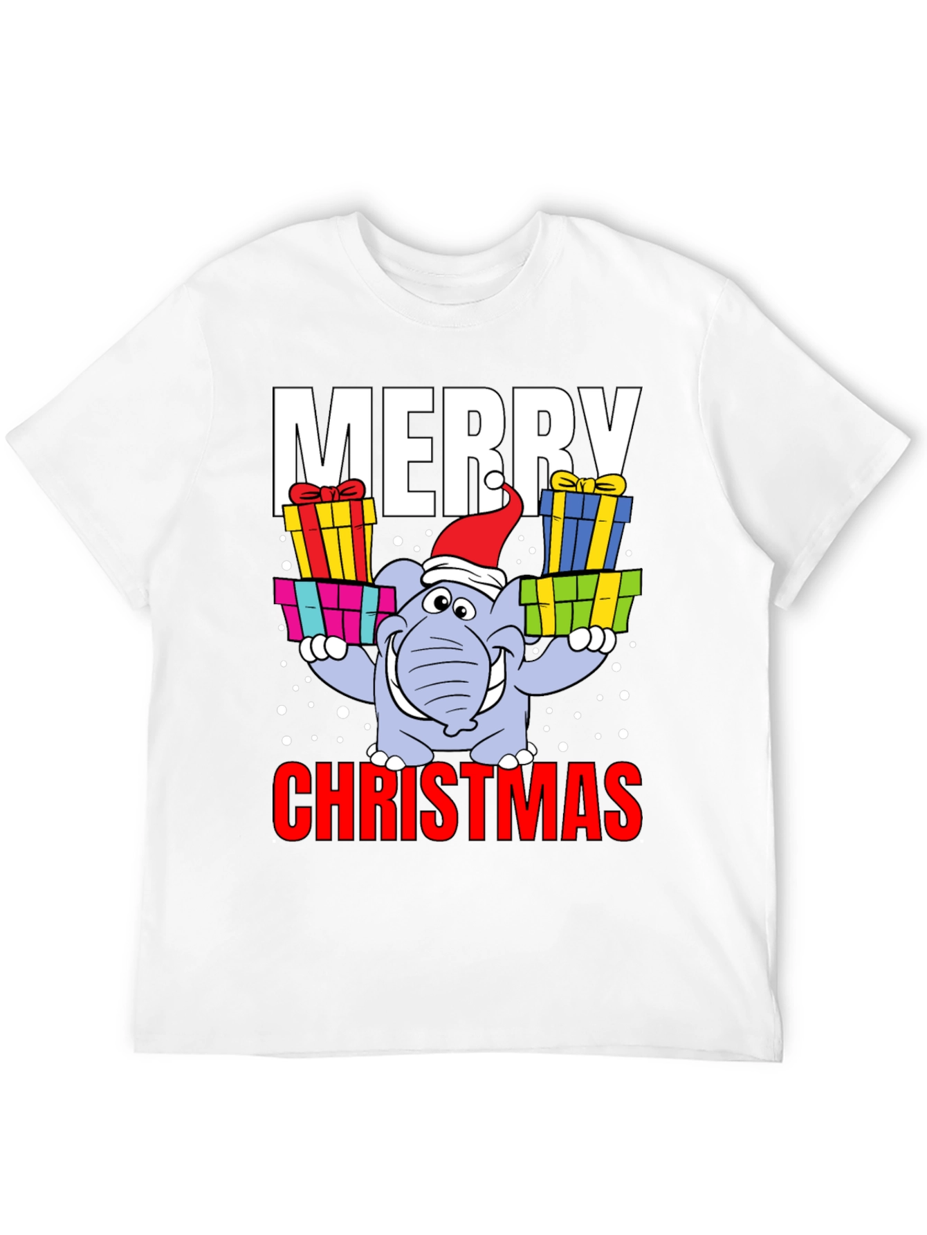 Merry Christmas Elephant Graphic Tee