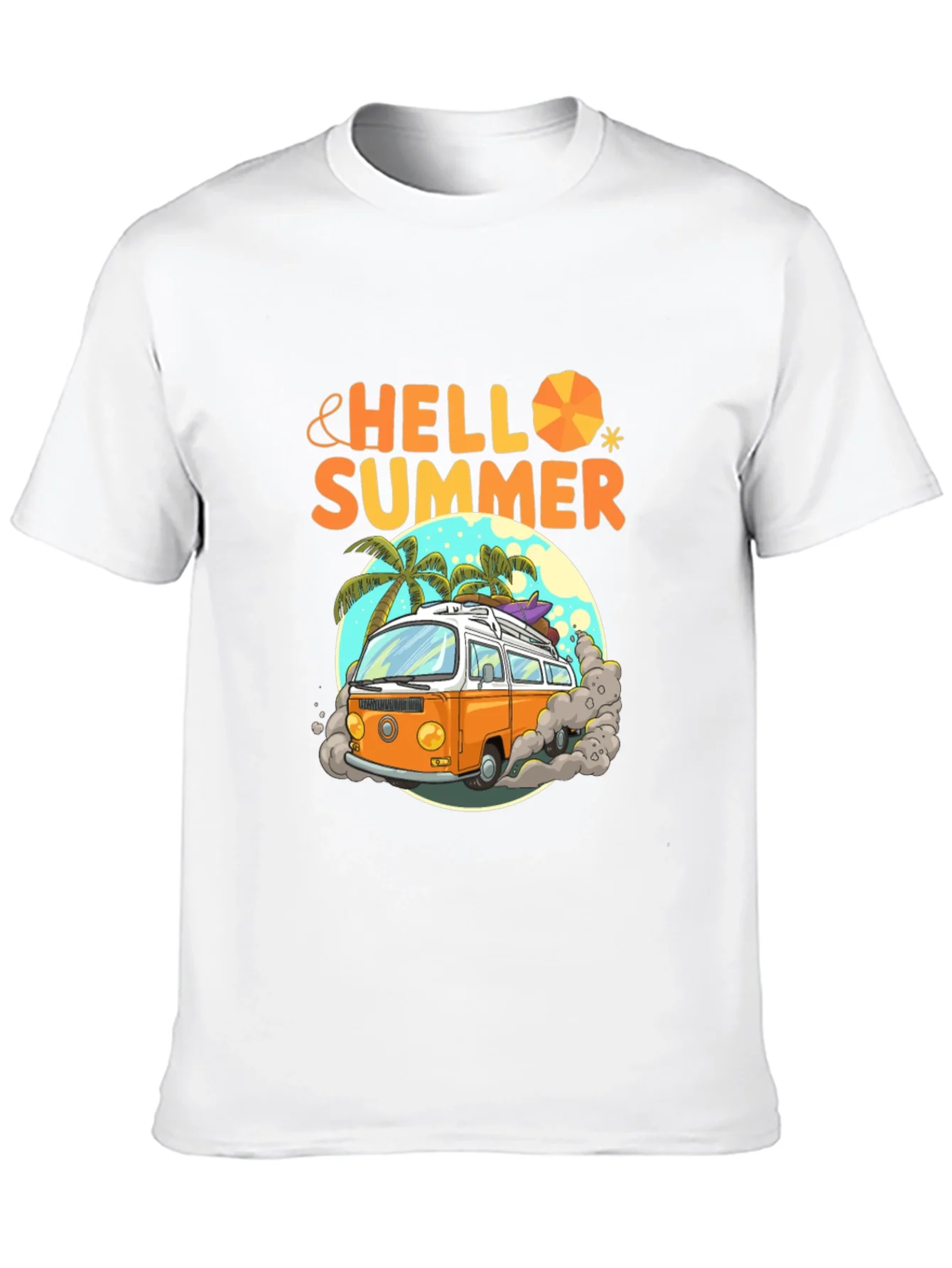 Hello Summer Beach Van Graphic T-Shirt