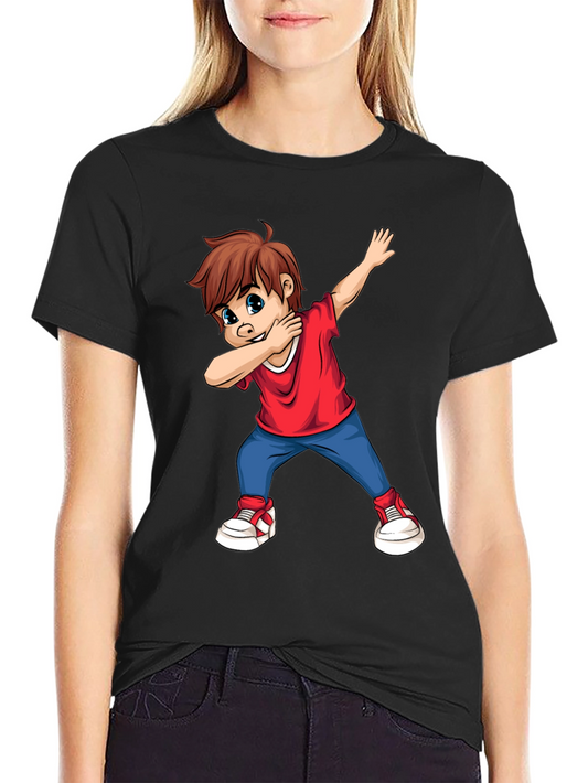 Dabbing Kid Graphic Tee - Cool Cartoon Boy T-Shirt