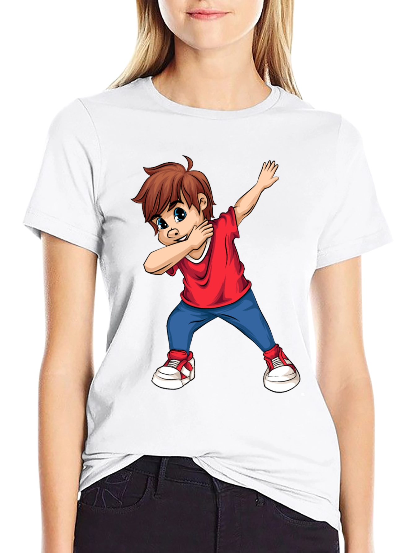Dabbing Kid Graphic Tee - Cool Cartoon Boy T-Shirt