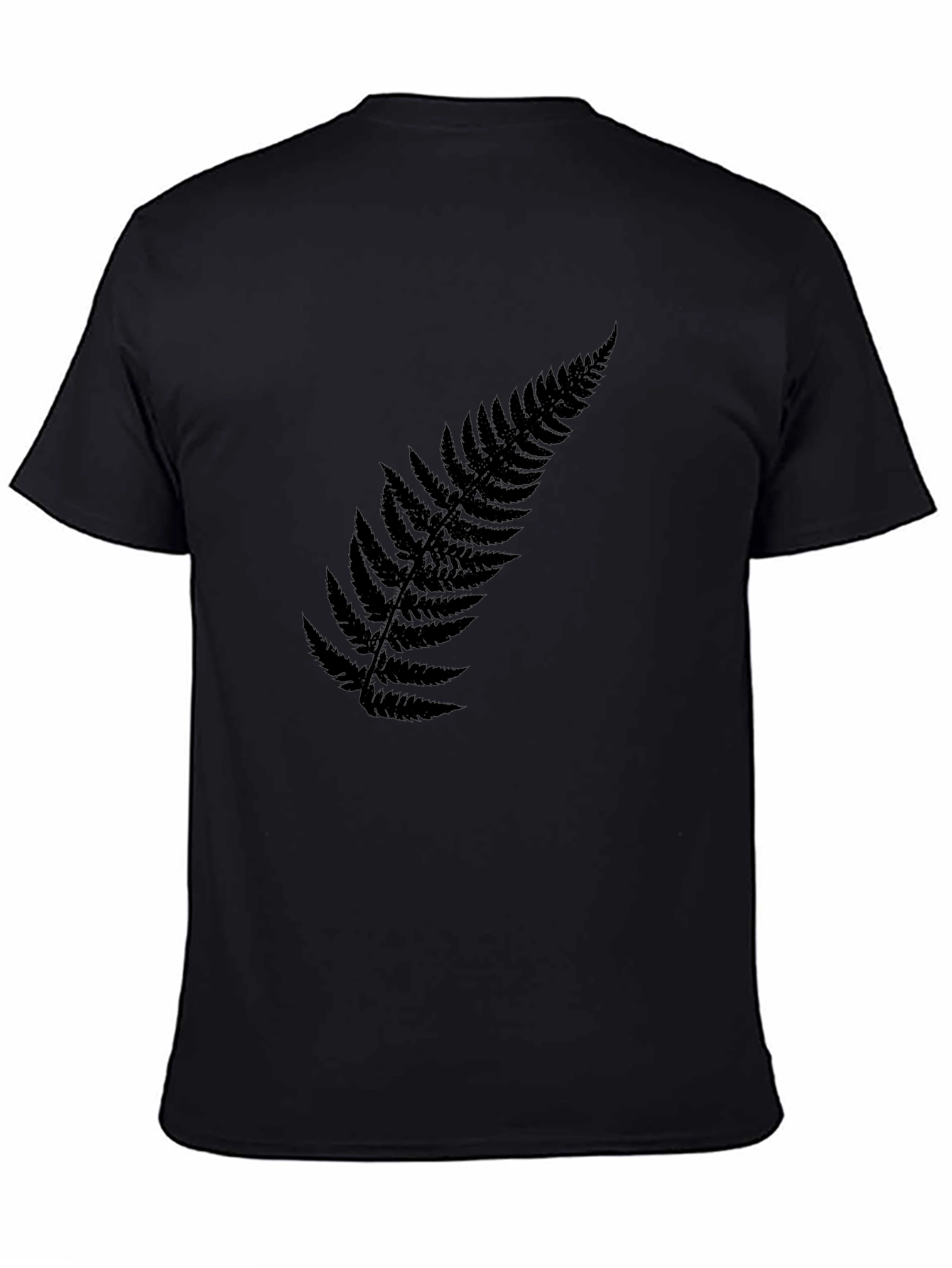 Black Fern Leaf T-Shirt - Casual Style