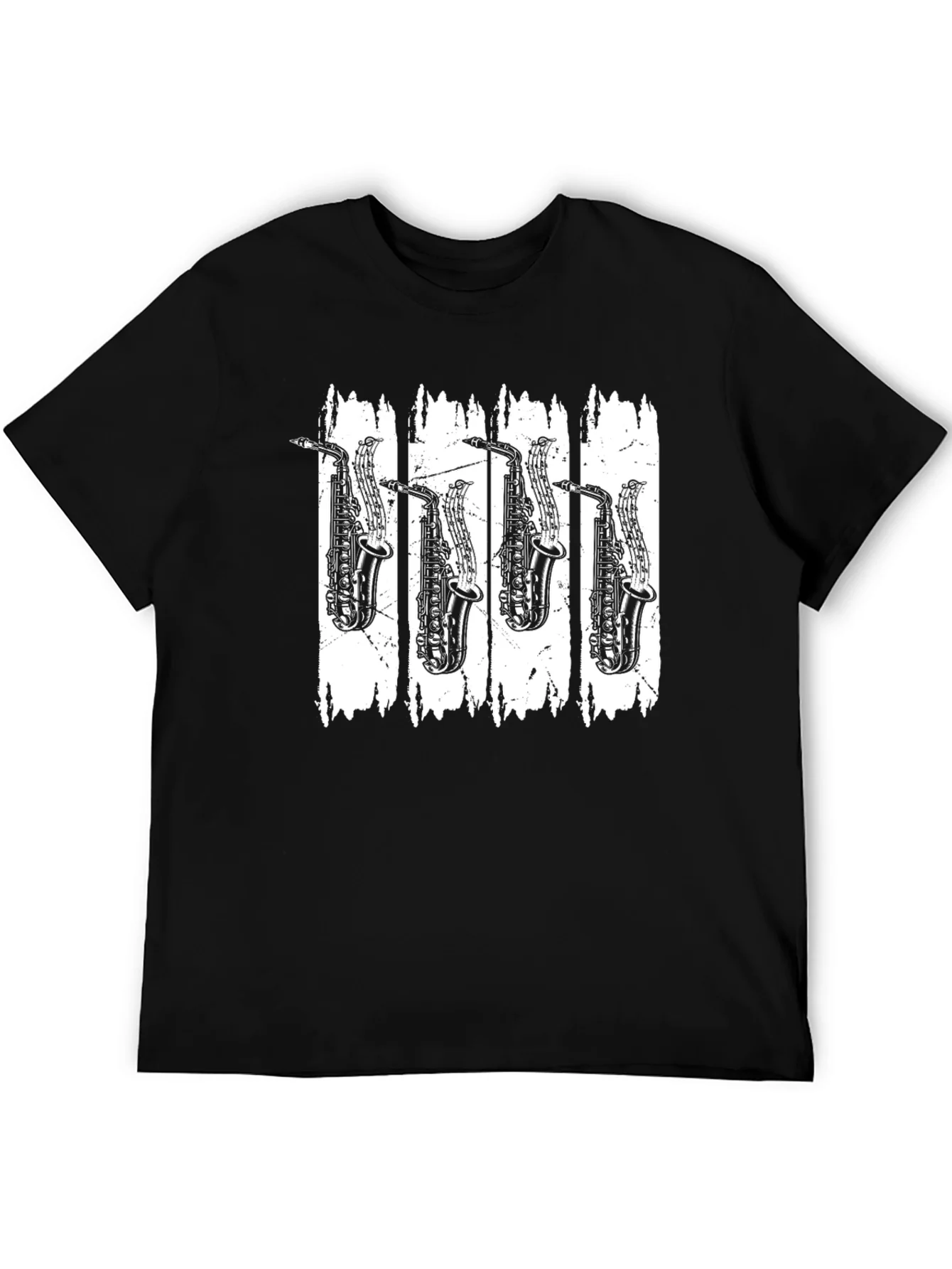 Saxophone Music T-Shirt - Black Cotton Tee