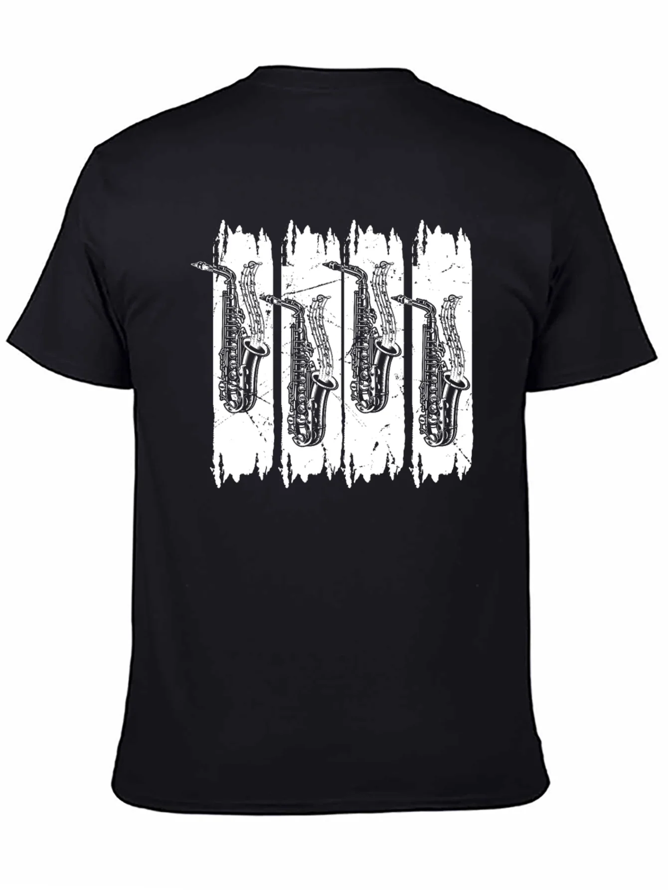 Saxophone Music T-Shirt - Black Cotton Tee