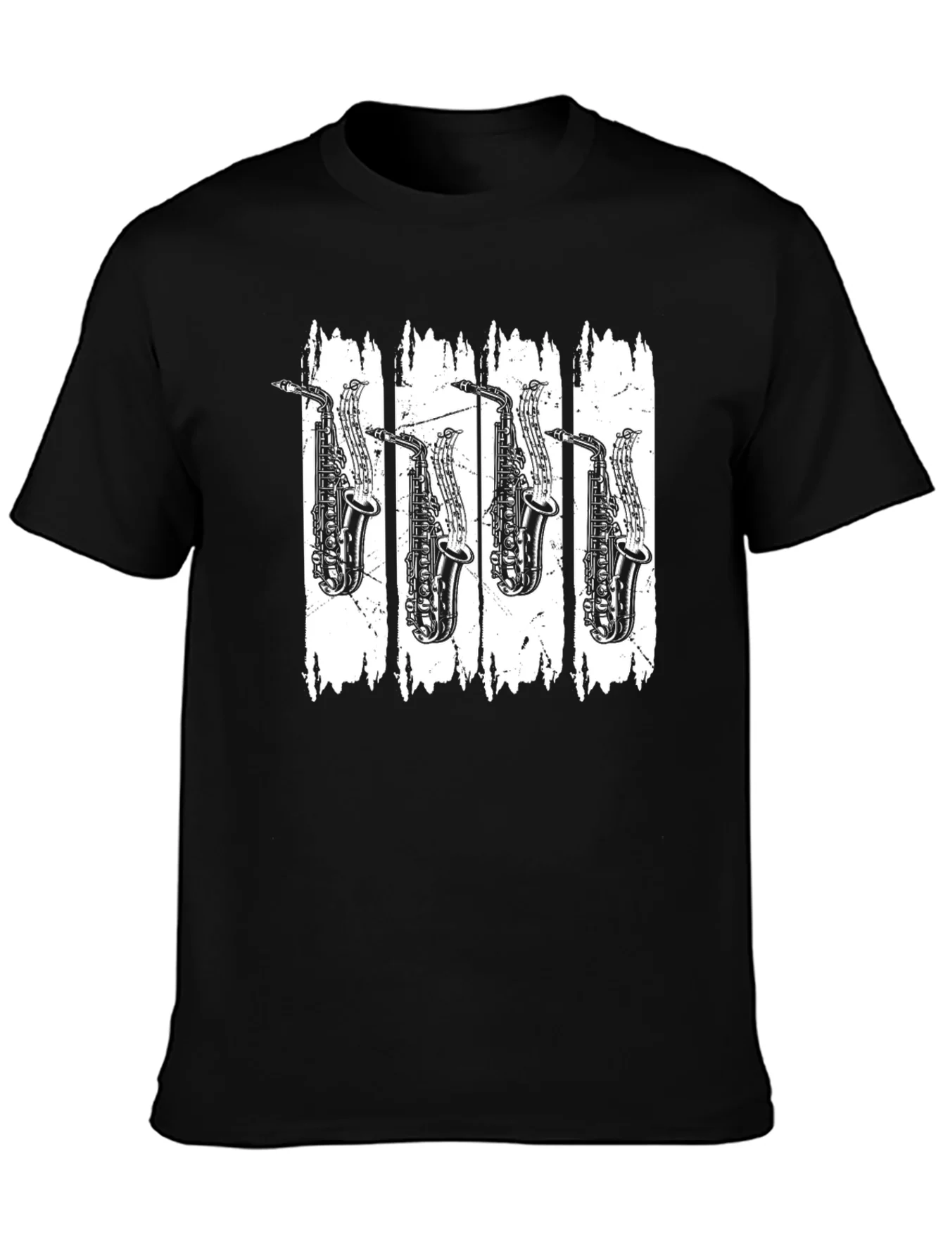Saxophone Music T-Shirt - Black Cotton Tee