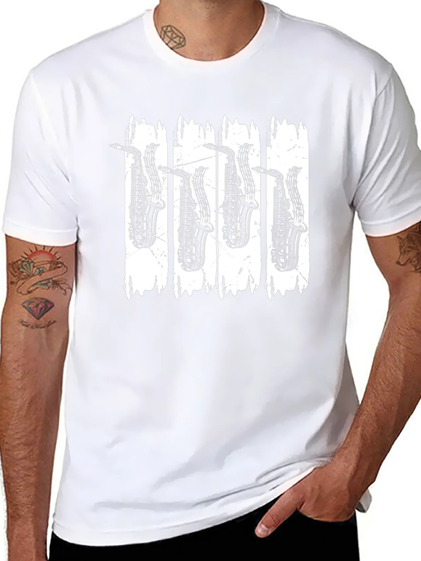 Saxophone Music T-Shirt - Black Cotton Tee