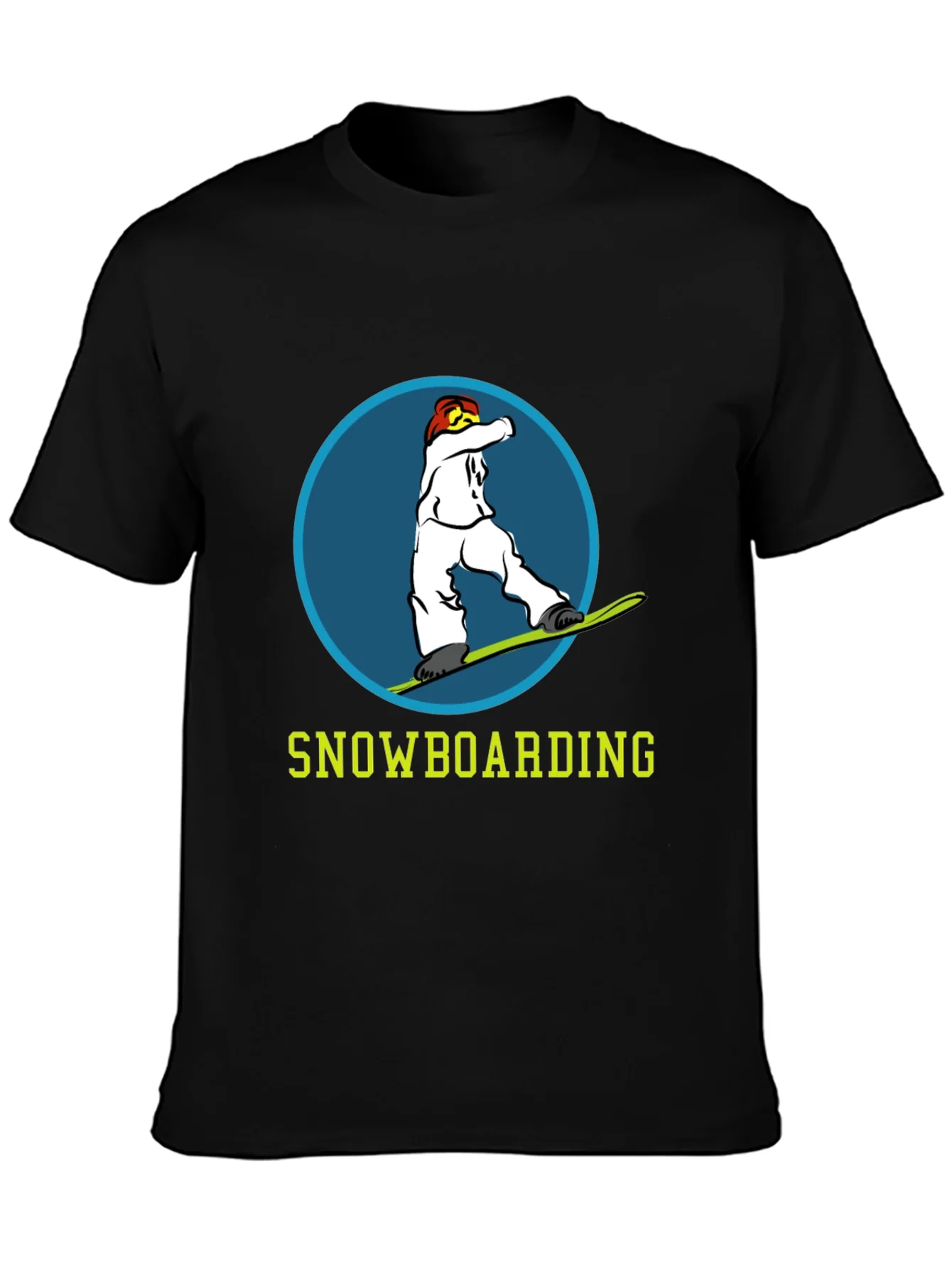 Snowboarding Graphic Tee - Black Cotton T-Shirt