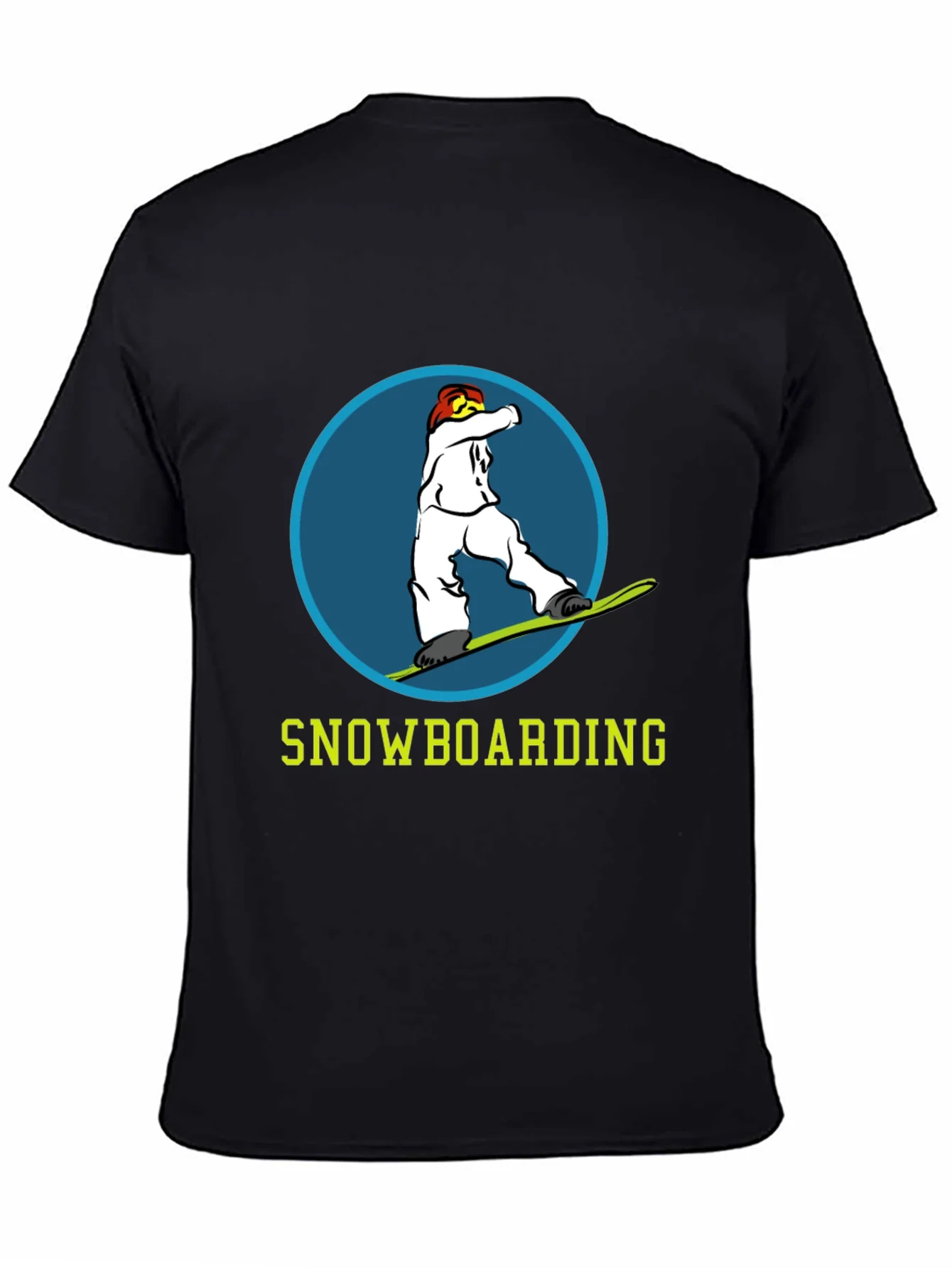 Snowboarding Graphic Tee - Black Cotton T-Shirt