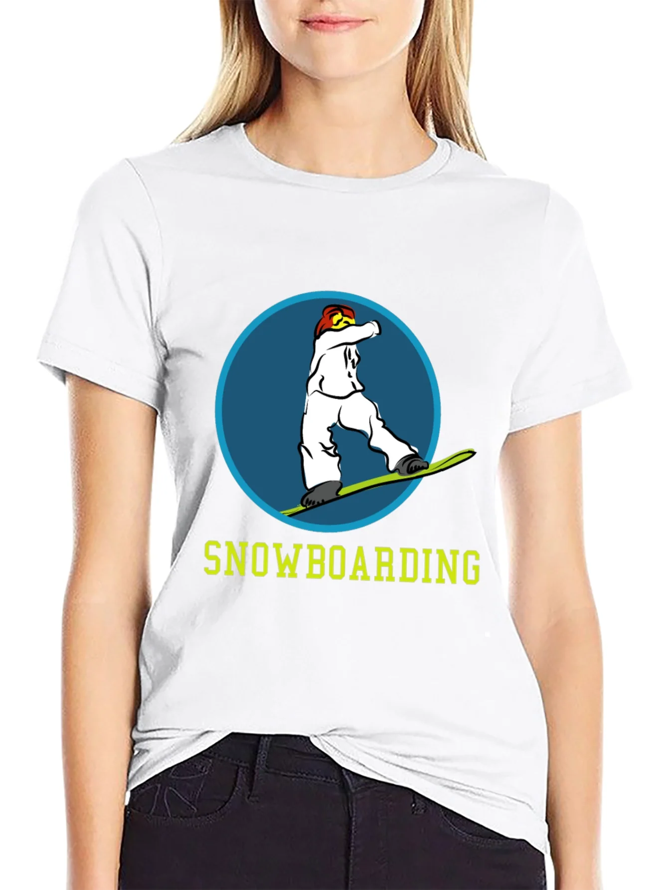 Snowboarding Graphic Tee - Black Cotton T-Shirt