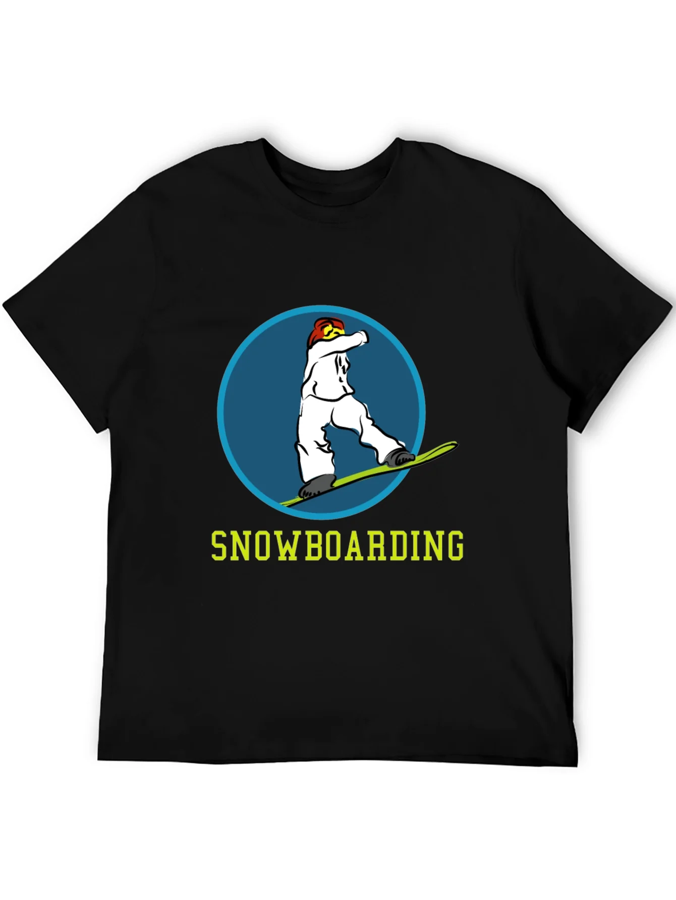 Snowboarding Graphic Tee - Black Cotton T-Shirt