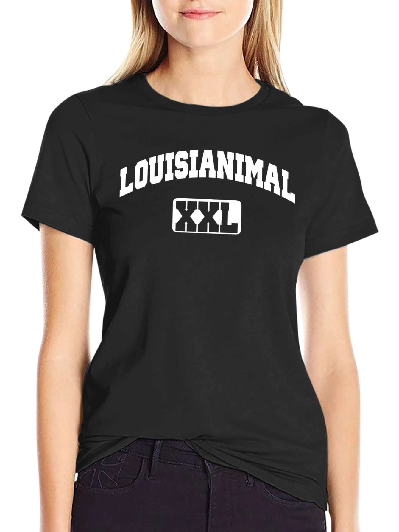 Louisianimal XXL Graphic Print Black T-Shirt