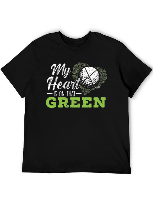 Golf Lovers T-Shirt: My Heart is on That Green Tee