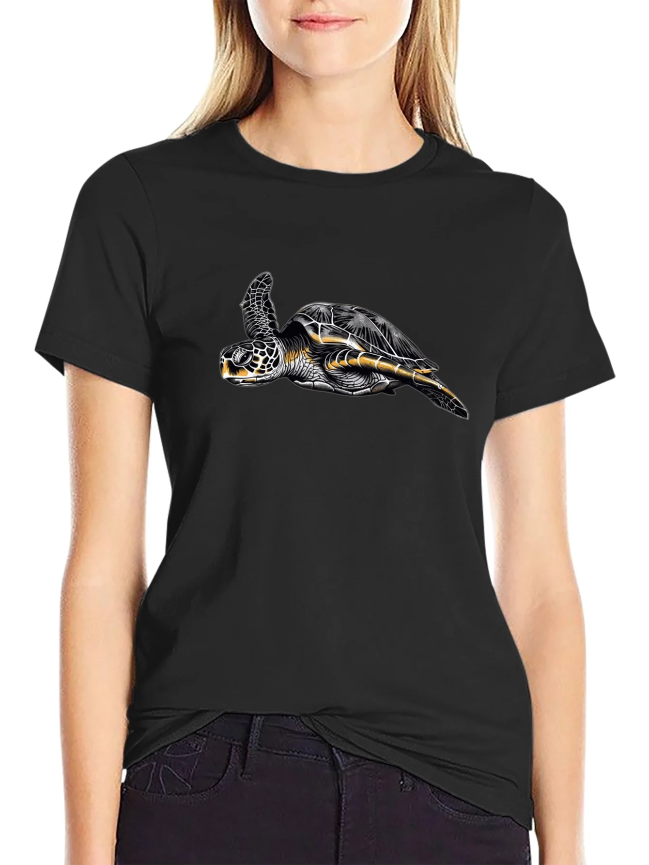 Turtle Graphic Black T-Shirt