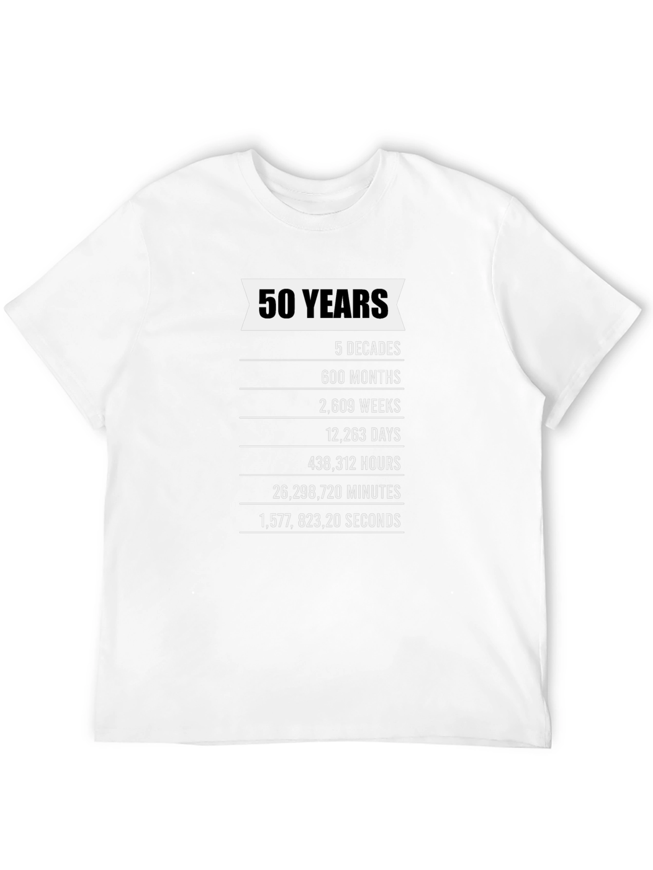 50th Birthday T-Shirt - 5 Decades Milestone Tee