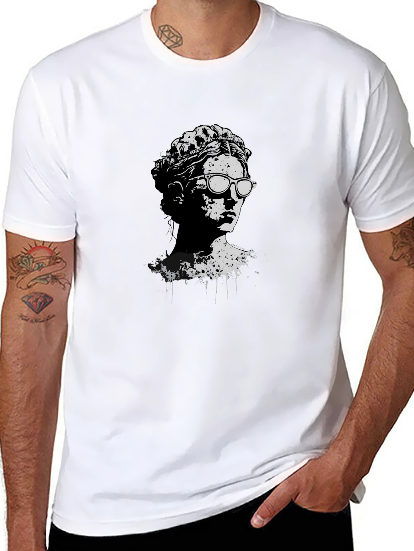 Statue Graphic Tee - Cool Modern Art Shirt