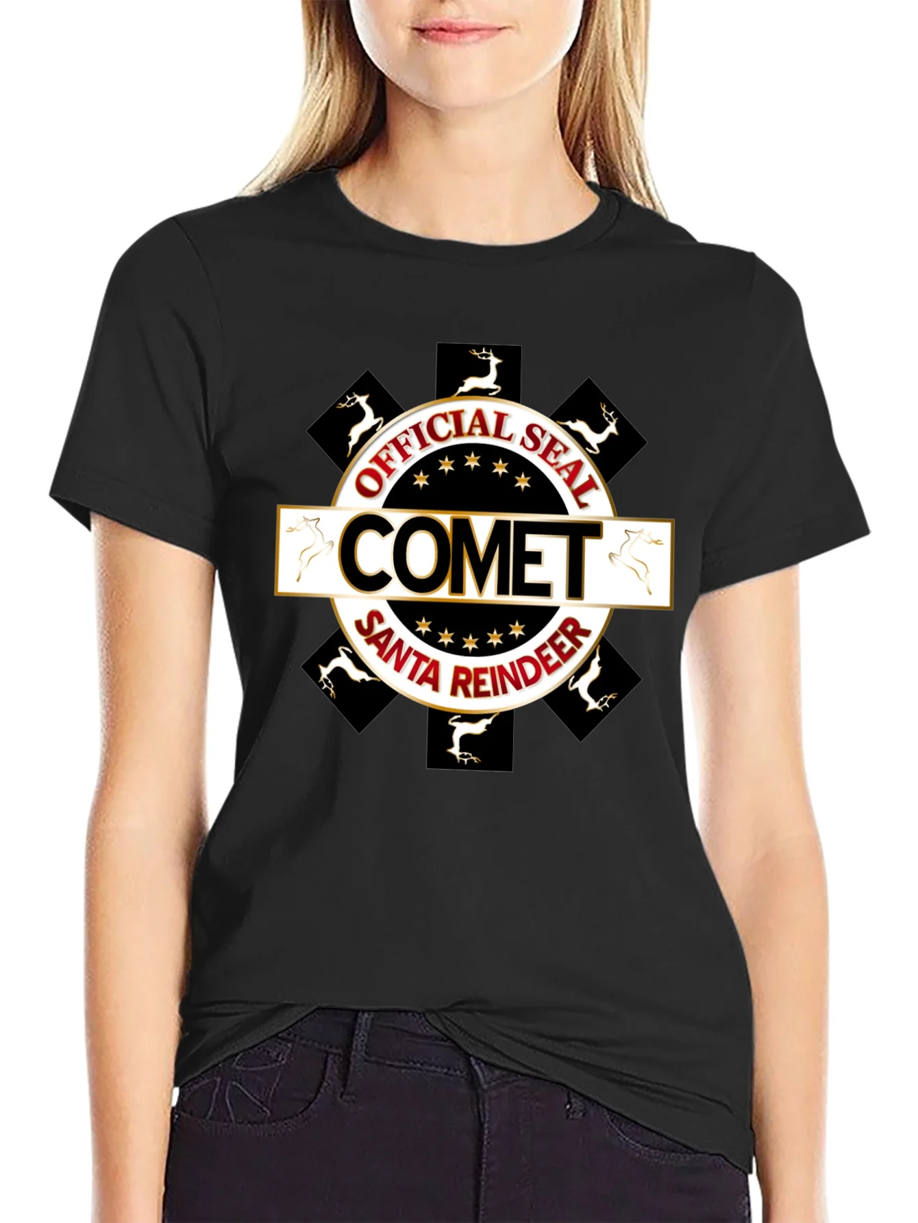 Comet Santa Reindeer Official Seal Tee