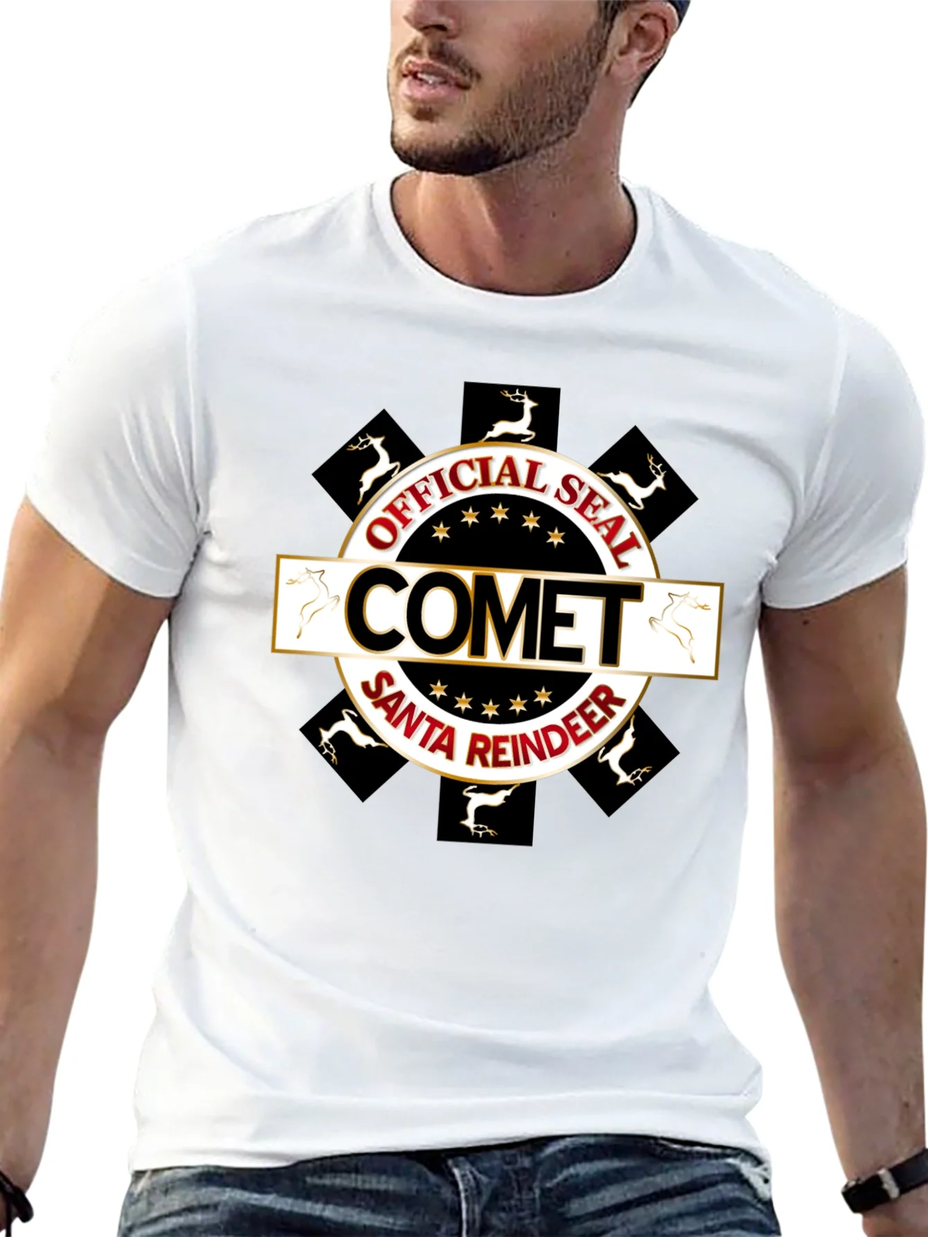 Comet Santa Reindeer Official Seal Tee
