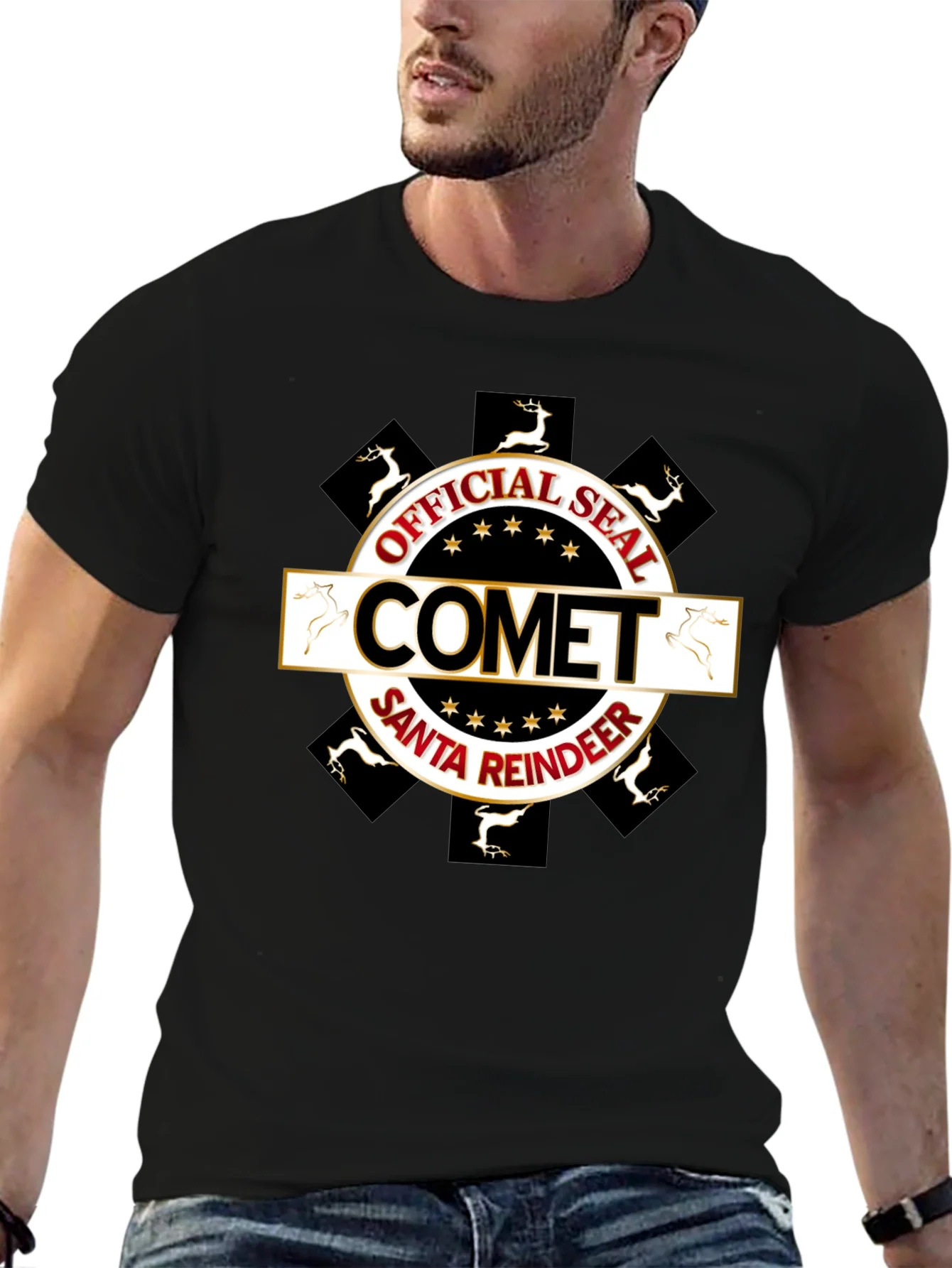 Comet Santa Reindeer Official Seal Tee