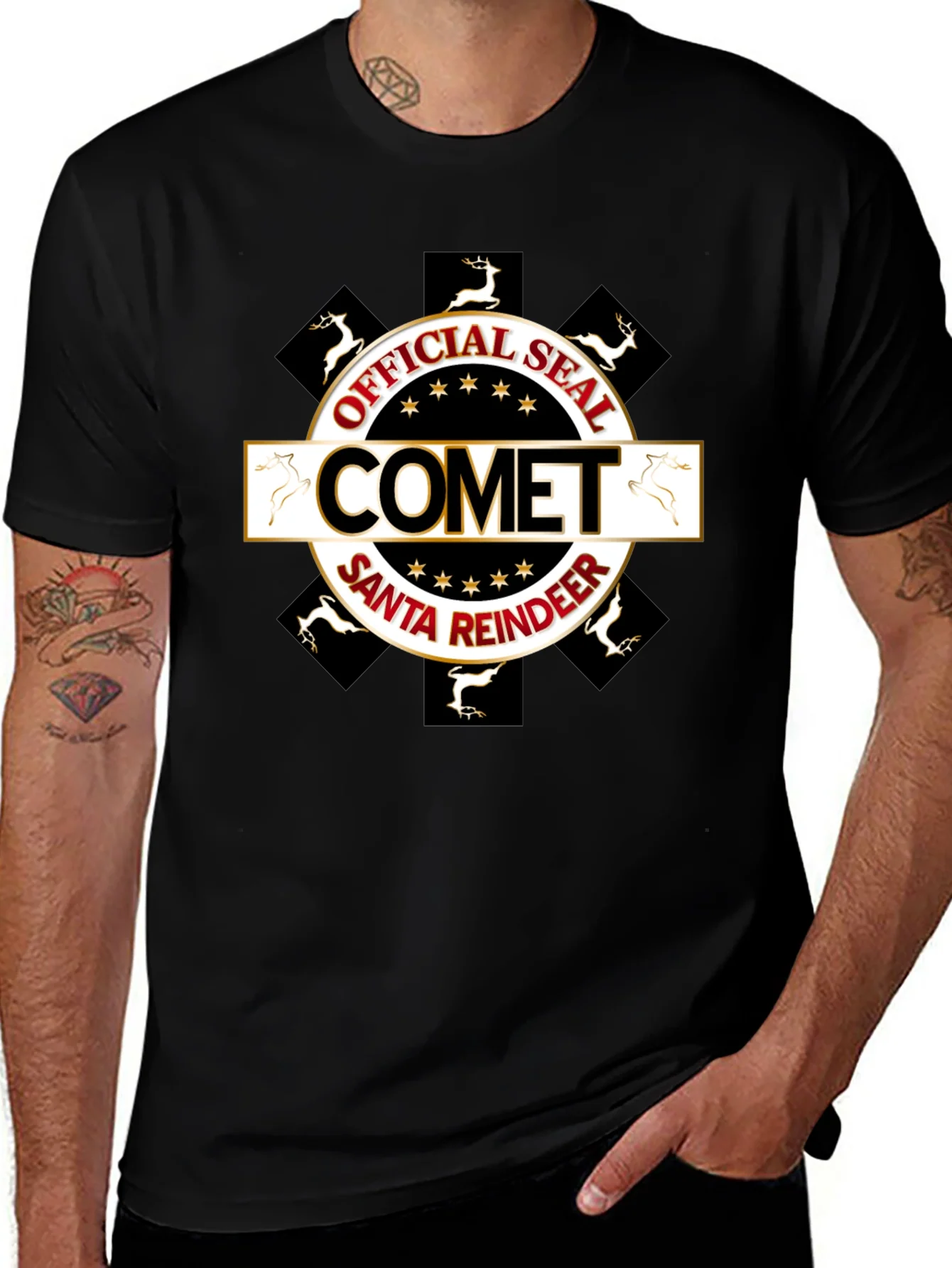 Comet Santa Reindeer Official Seal Tee