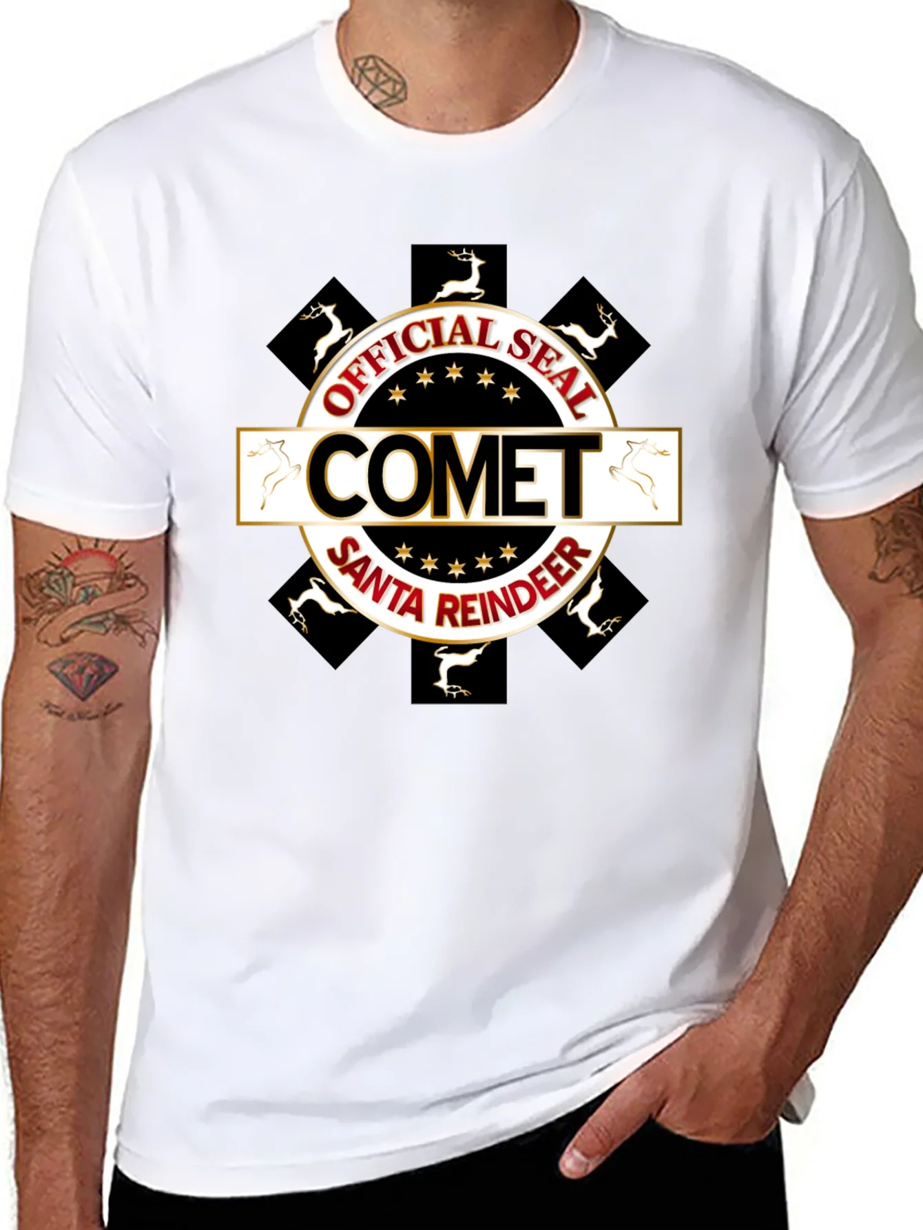 Comet Santa Reindeer Official Seal Tee