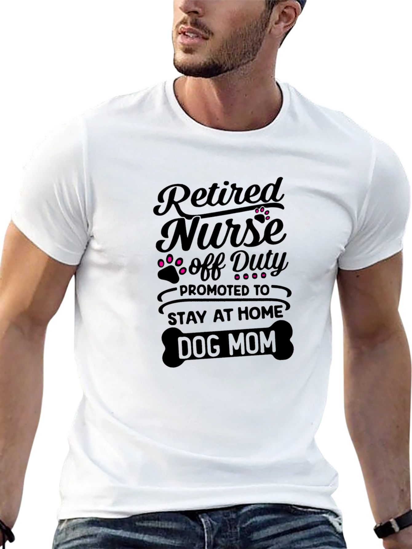 Retired Nurse Dog Mom T-Shirt