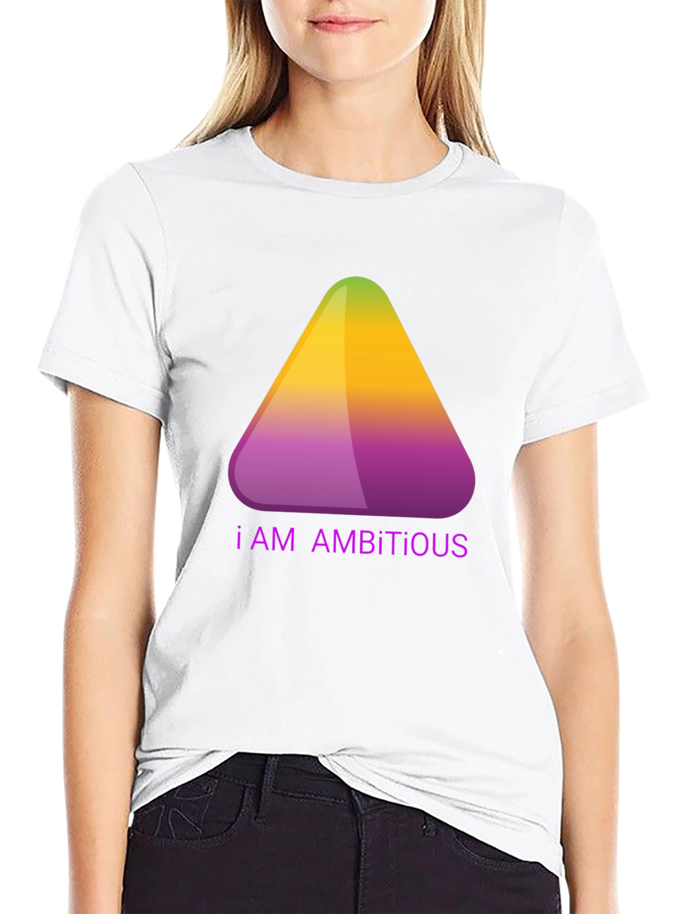 Ambitious Gradient Triangle Graphic T-Shirt