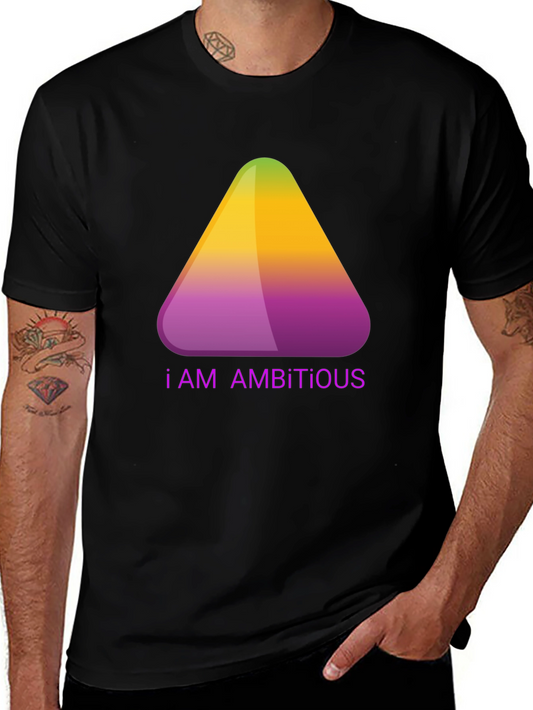 Ambitious Gradient Triangle Graphic T-Shirt