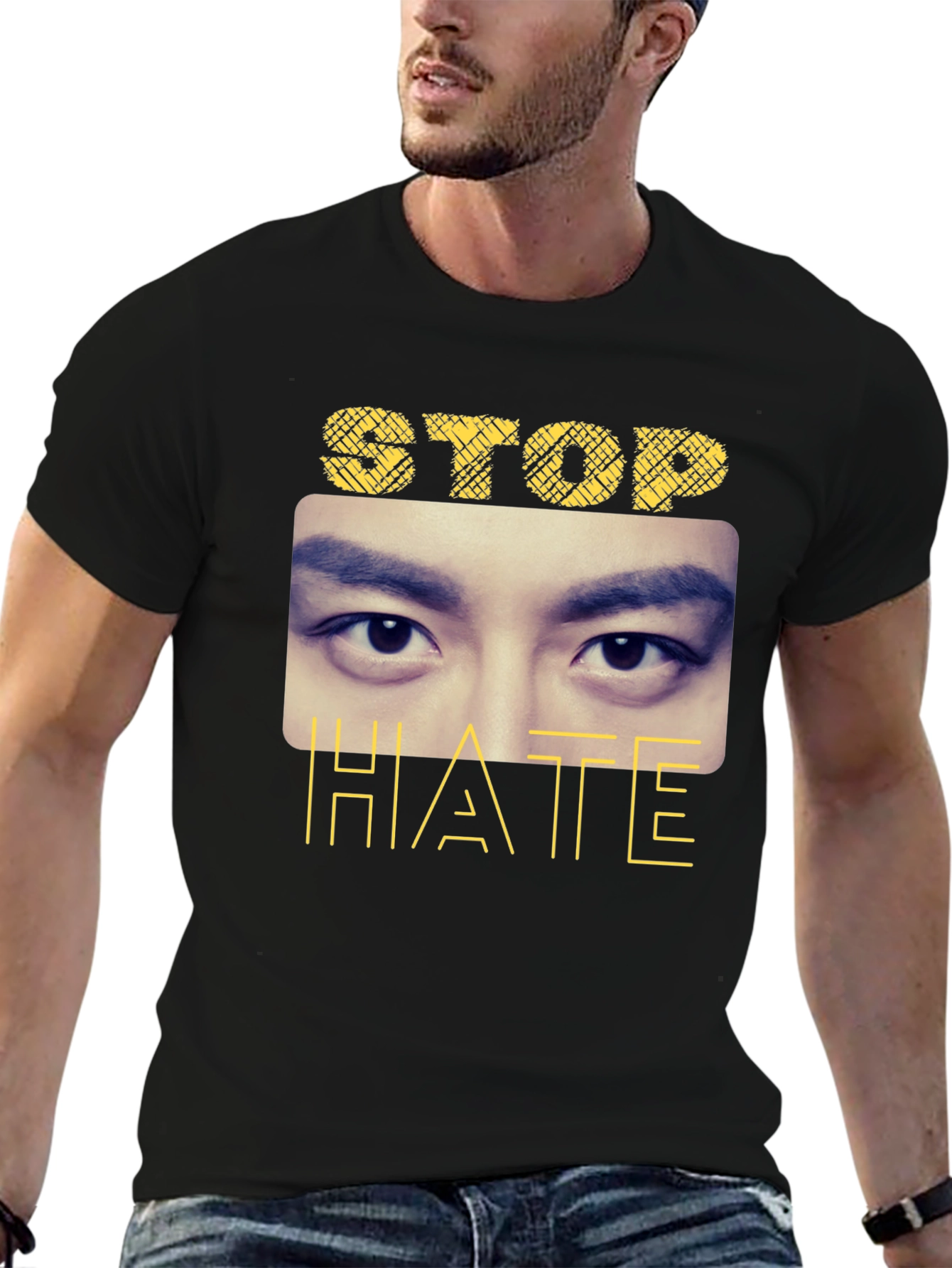 Stop Hate Graphic Tee - Unisex Black T-Shirt