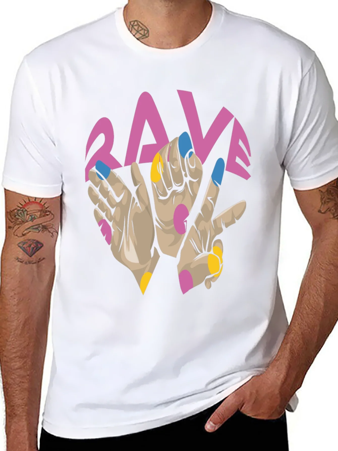 Rave Hand Graphic Black T-Shirt