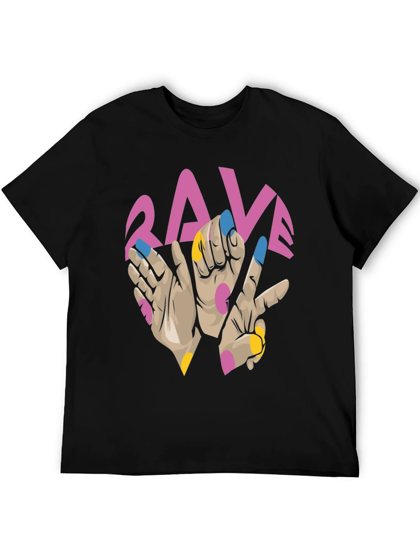 Rave Hand Graphic Black T-Shirt